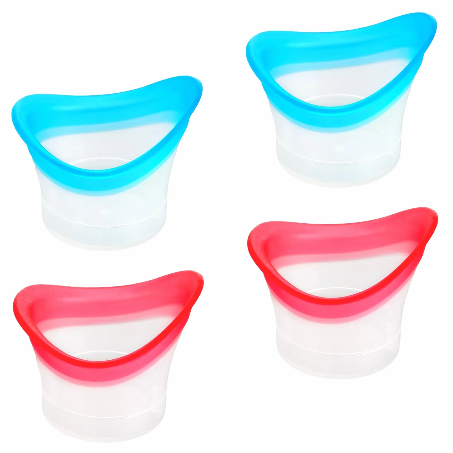 Bandeja de ducha reutilizable de silicona para lavado de ojos, 4 piezas 10ml, herramienta de limpieza portátil