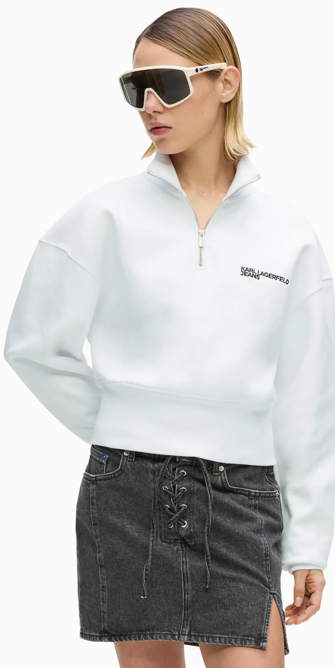 Karl Lagerfeld Jeans Mujer Half Zip Sweatshirt