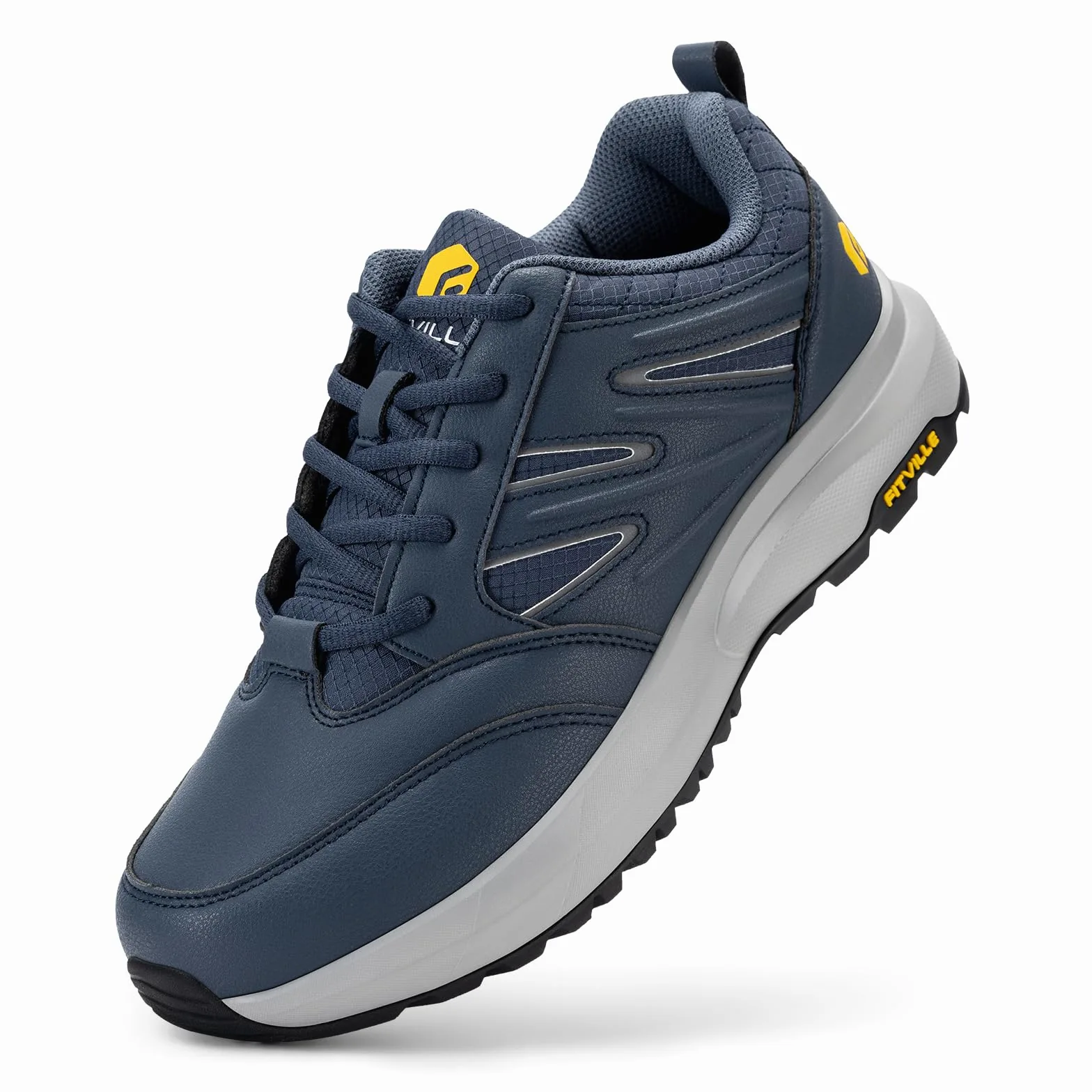 FitVille Anchos Zapatos de Senderismo Hombre para Correr Impermeable Exterior Zapatillas de Deporte Ligeras Transpirables con Soporte para Arco