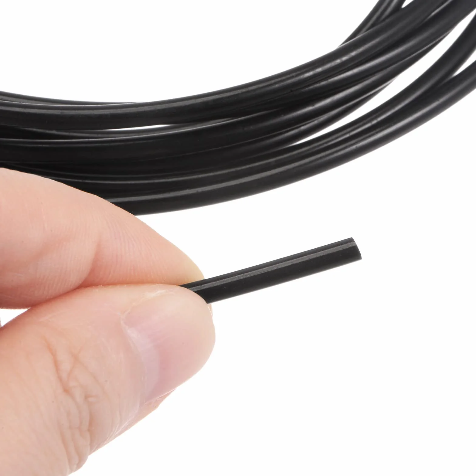 Poliuretano Redondas Correas 3mm Diámetro 16.4ft (5 Metros) Lisa Superficie PU Correa Tracción Transmisión Negro