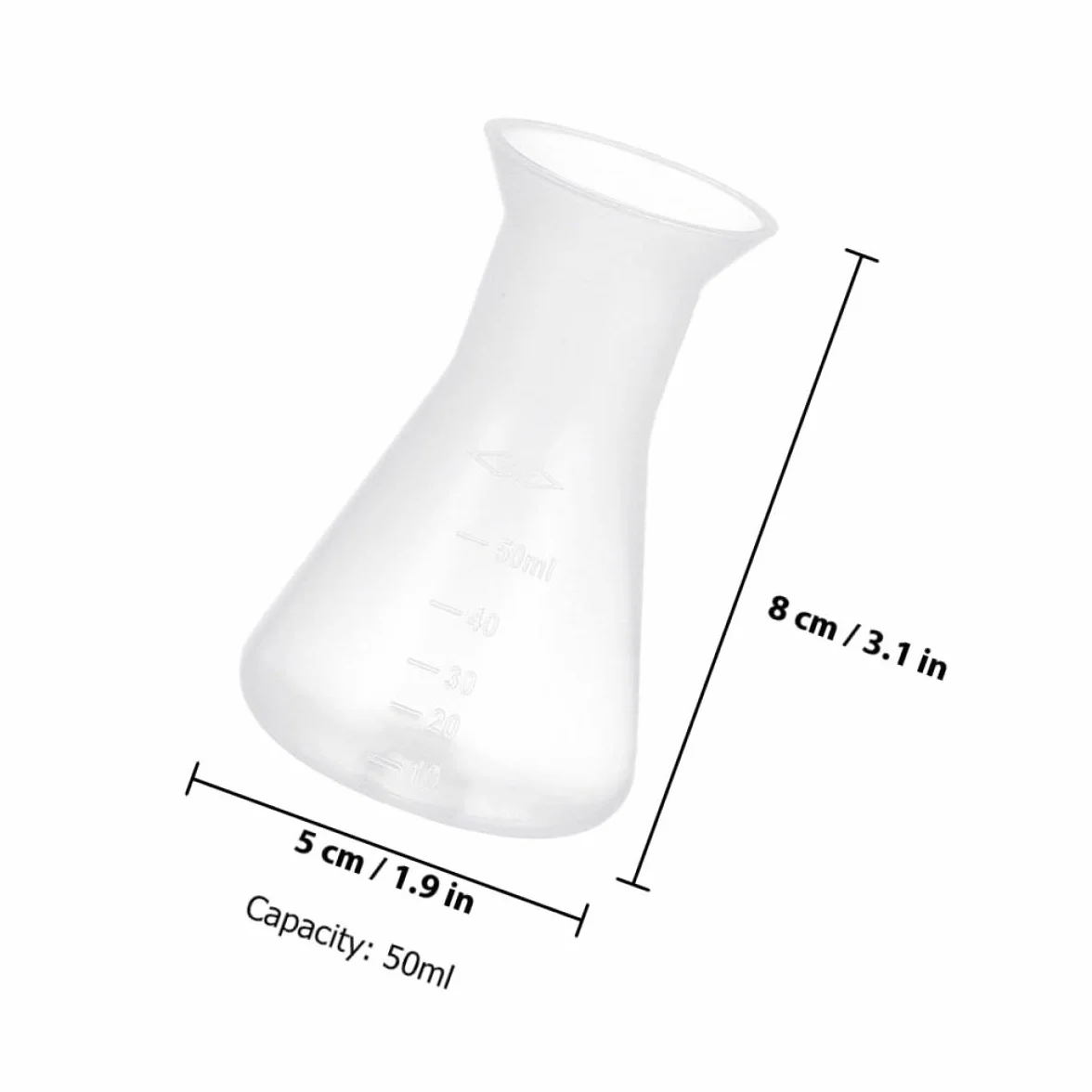 Matraz Erlenmeyer 50ml PP Cónico Antiderrame Juego de 8 para Laboratorio