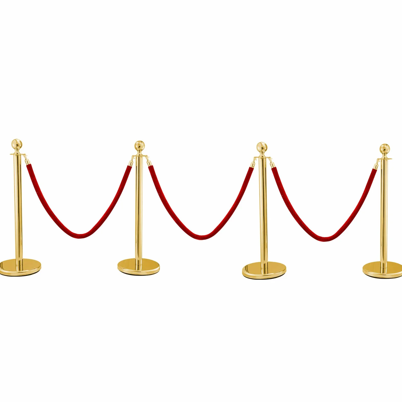 VEVOR Separador Poste 4 Juegos Barreras de Seguridad de 3 Cuerdas Poste Separador de Cinta Extensible Longitud de Cuerda 1.5m Dorado