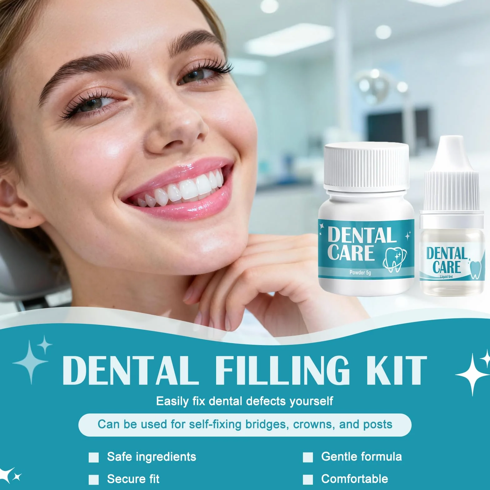 Cemento Dental Composite para Corona y Puente Rellenar Caries