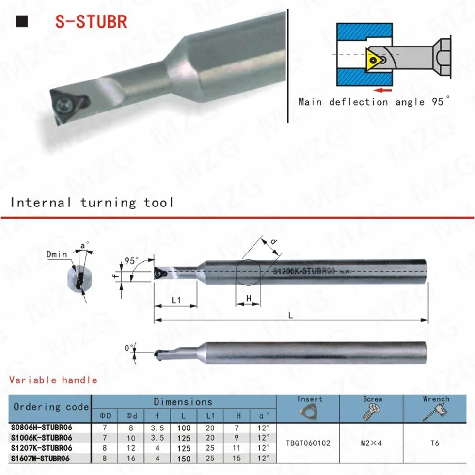 Portaherramientas Torneado CNC Mecanizado Metalmecánico S1006K-STUBR06 Herramientas de mandrinado