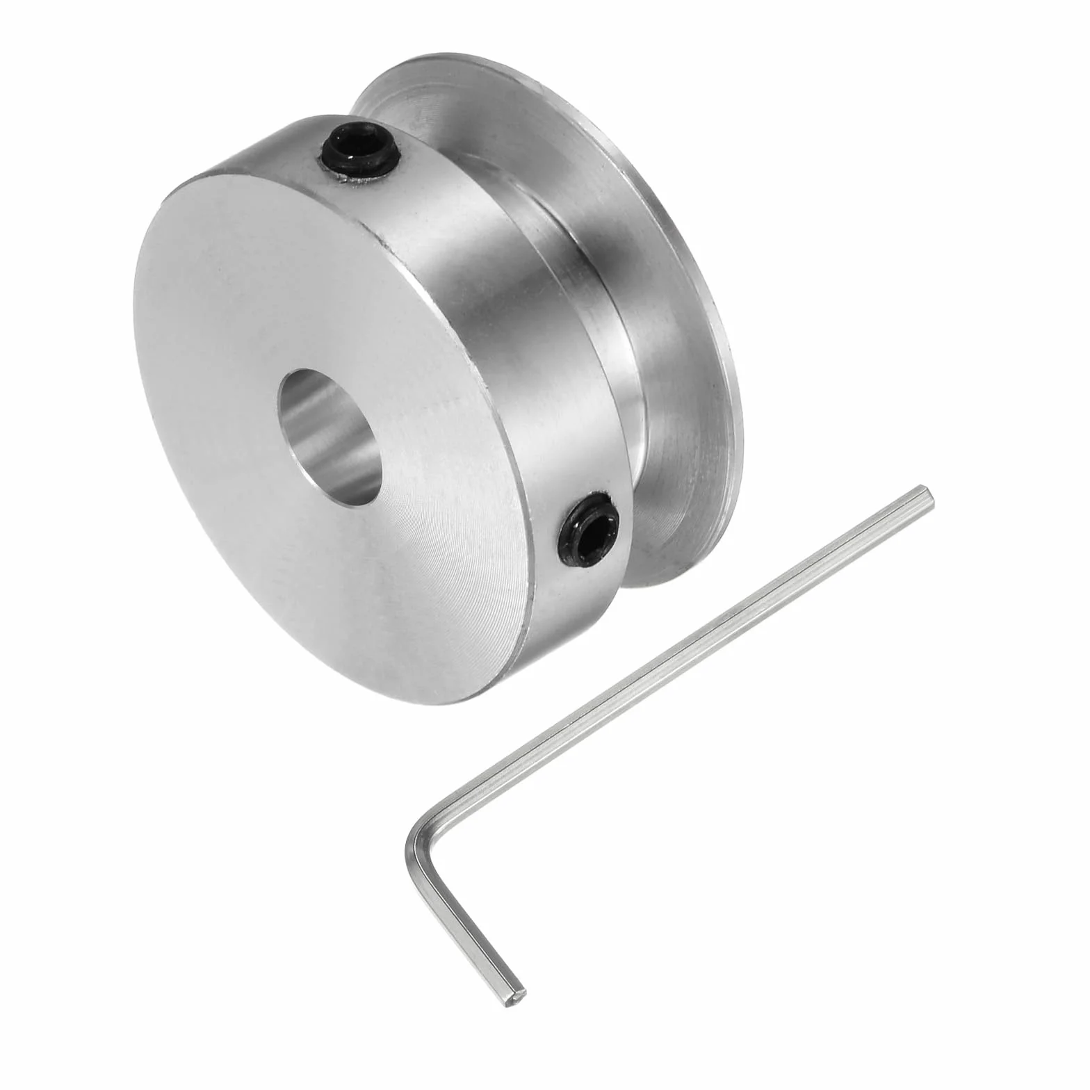 sourcing map Polea de Ranura Única 8mm 30mm Aleación de Aluminio con Llave Hexagonal para Máquina de Perforación