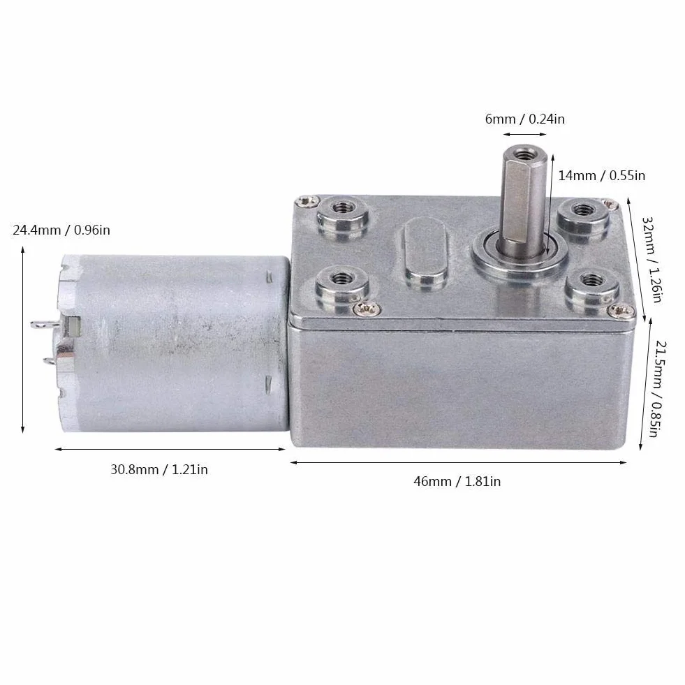 Motor de engranaje helicoidal DC12V 30RPM gran torsión para múltiples propósitos