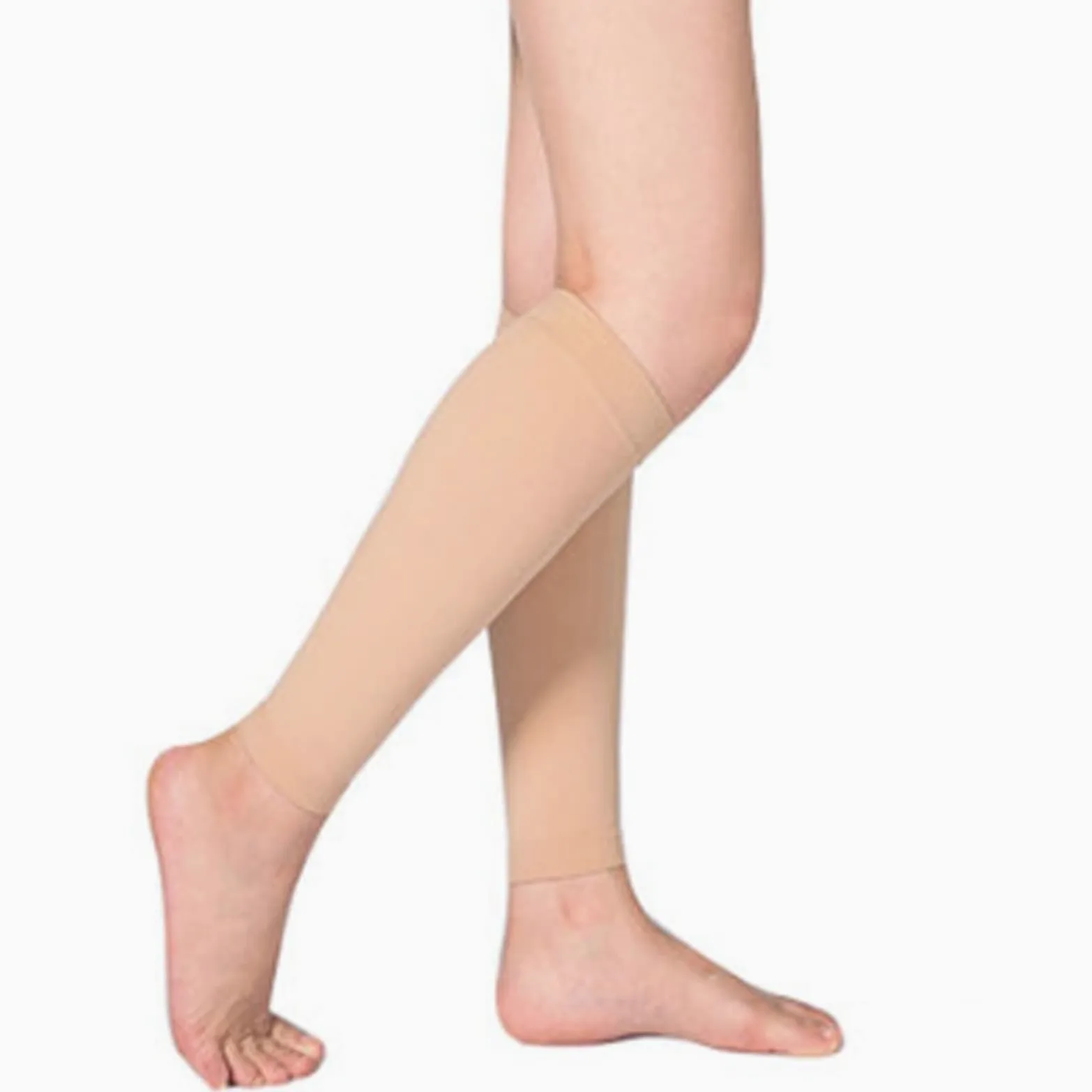20-30 Mangas rectas de compresión para pantorrilla Calcetines de compresión de pantorrilla de alta elasticidad Calcetines de compresión firmes sin pies Mangas de pantorrilla Punta abierta Calcetines