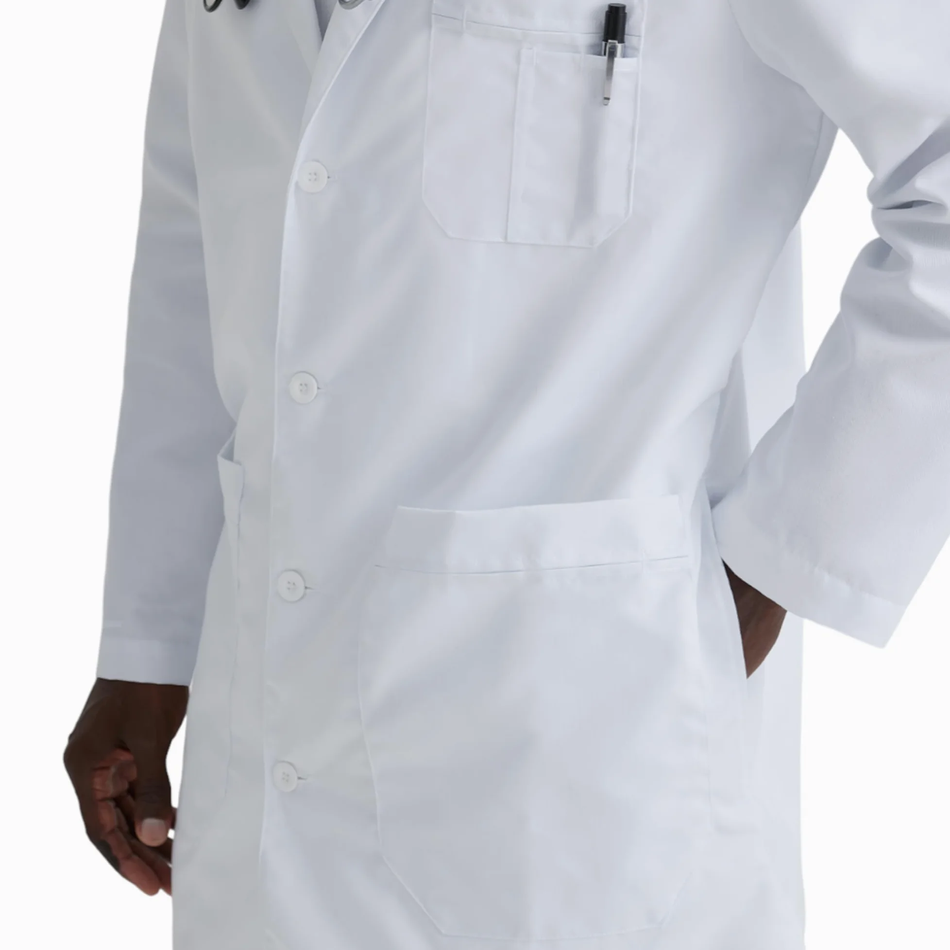 Barco Labcoat de 5 bolsillos 37" para hombre - Blanco - 50 cm