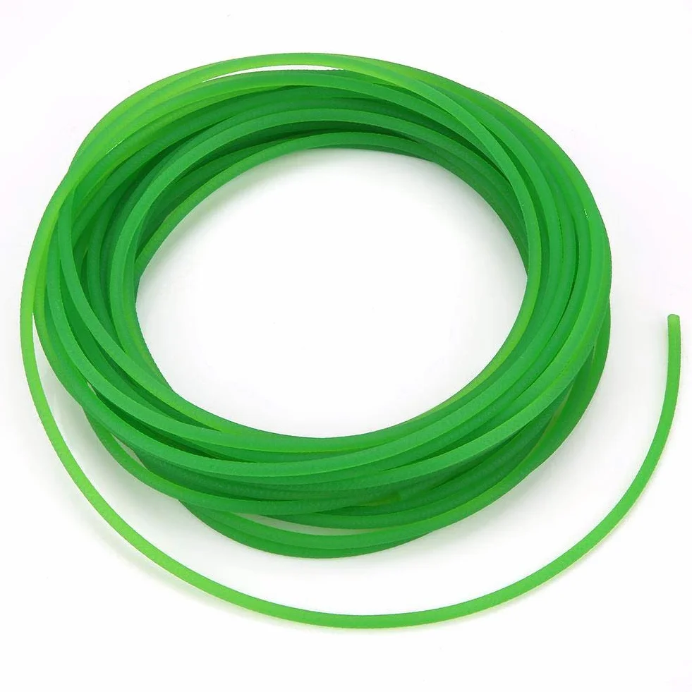 Correa redonda de poliuretano PU 3mm x 10m para transmisión, superficie rugosa, verde