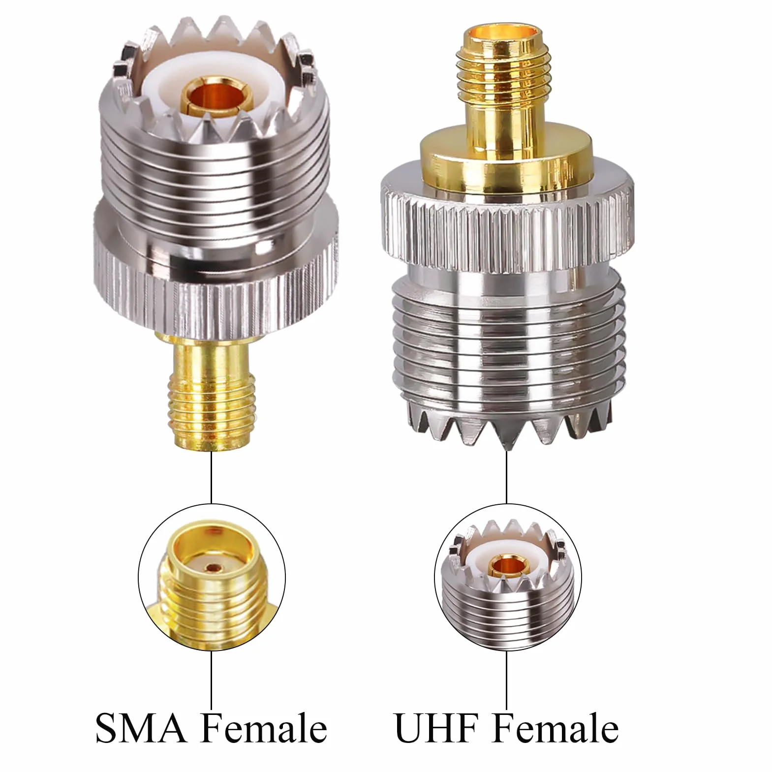 TUOLNK Adaptador SMA a PL259 Hembra UHF Coaxial Antena Radio CB SO239 Jack 2 Piezas