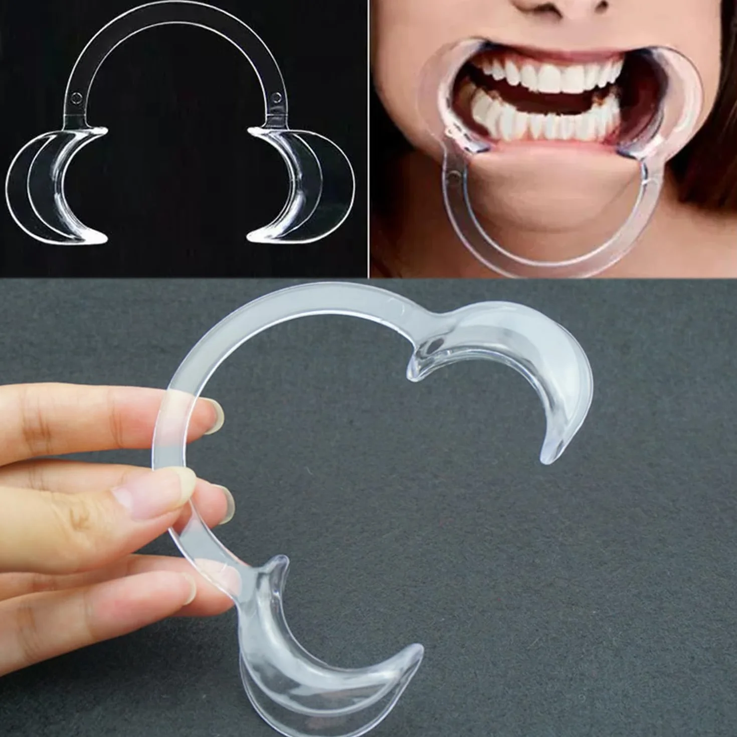 Abridor de Boca Dental 4 PCS, Retractores de Mejilla en Forma de C para Examen Oral y Blanqueamiento Dental