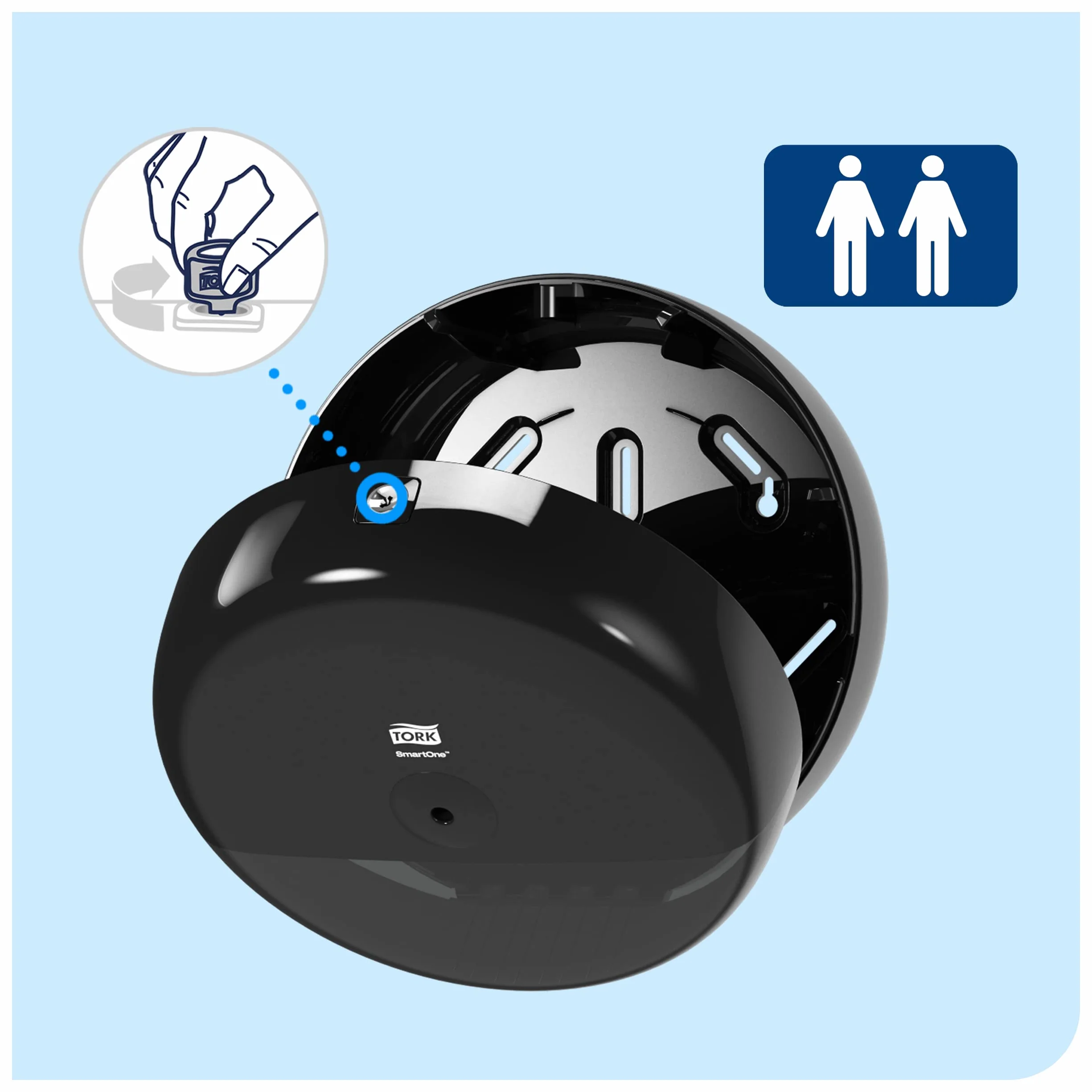 Tork SmartOne Dispensador de Papel Higiénico Negro T8, Alta Capacidad 680008