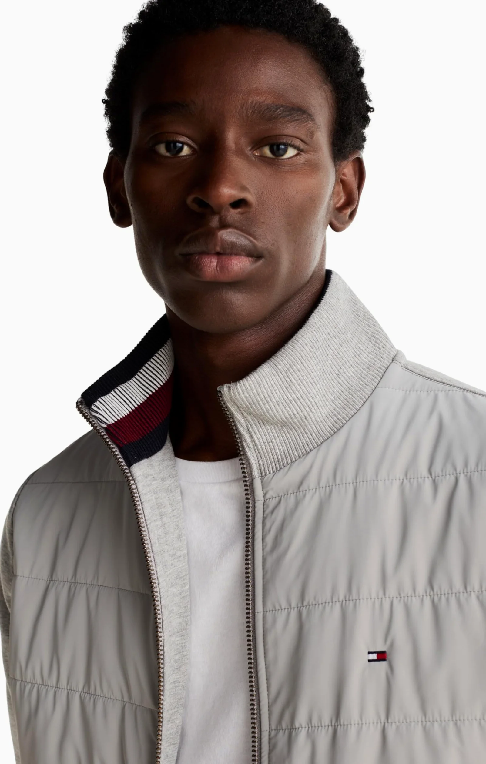 Tommy Hilfiger Sudadera con Cremallera Hombre Mix Zip Thru Stand Cuello Vuelto