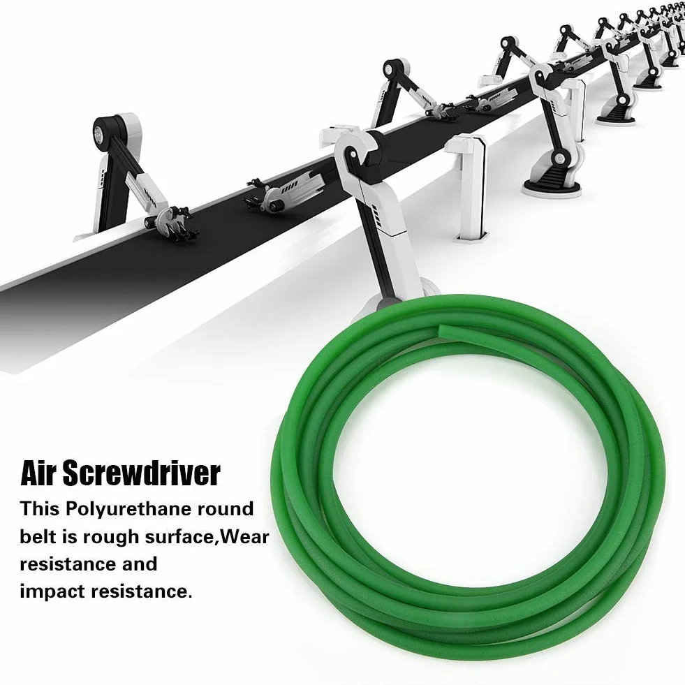 Correa Redonda Poliuretano 8mm x 5m Transmisión Potencia Industrial Cinta Rugosa Resistente Duradera Verde