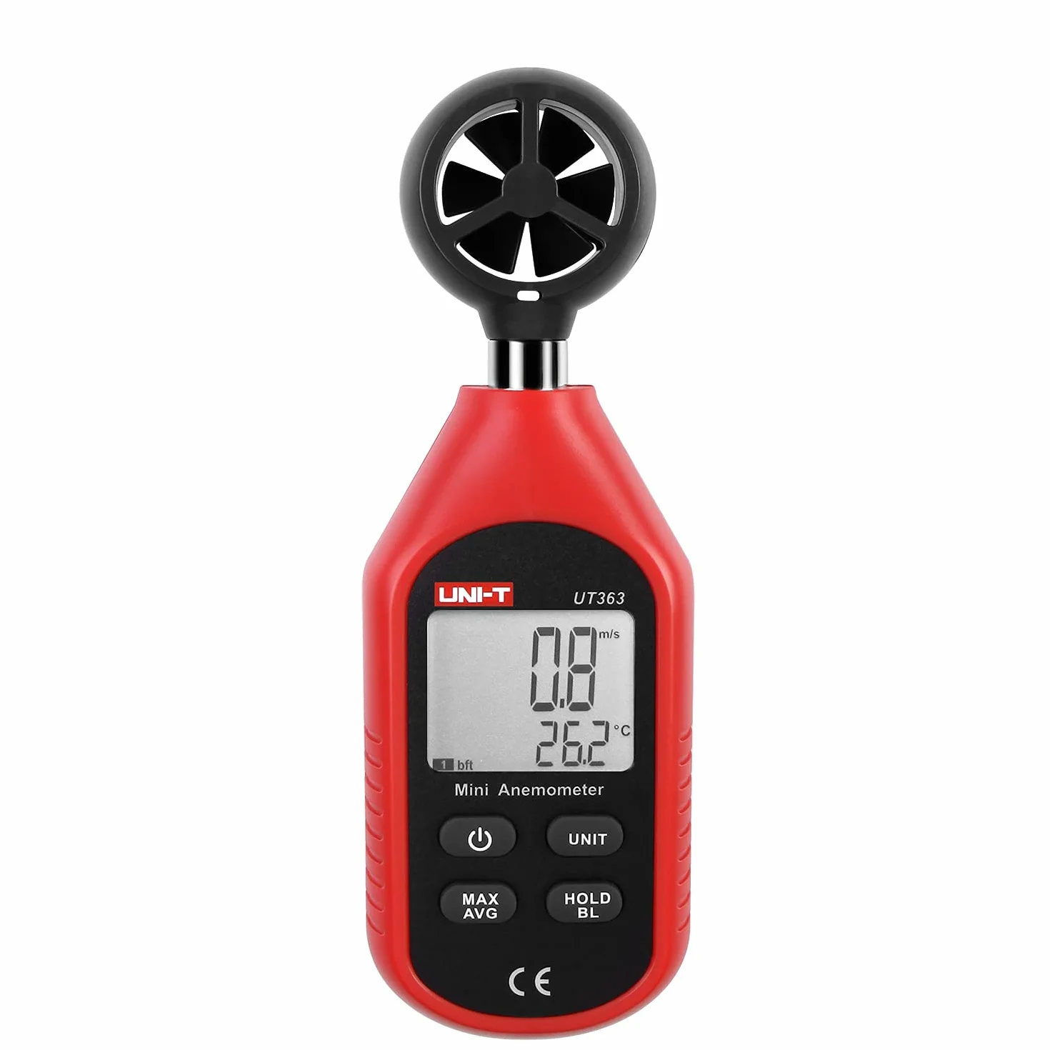 UNI-T UT363 Anemómetro Digital Portátil Pantalla LCD Medidor Velocidad Viento Aire