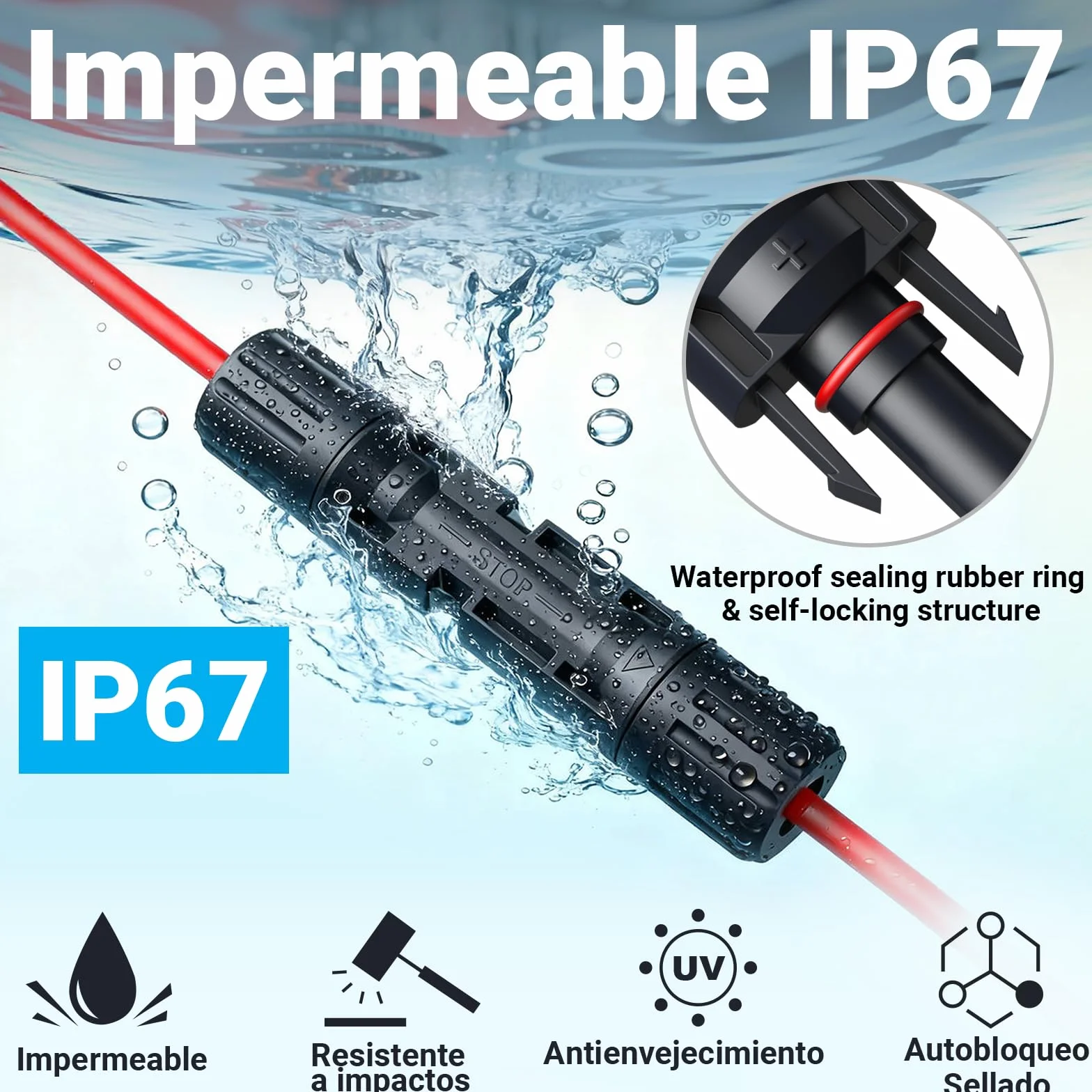 Preciva Kit Crimpadora MC4 2,5-6 mm² AWG16-10 Terminales Solares Conectores Fotovoltaicos Impermeable 2 Llaves Maletín