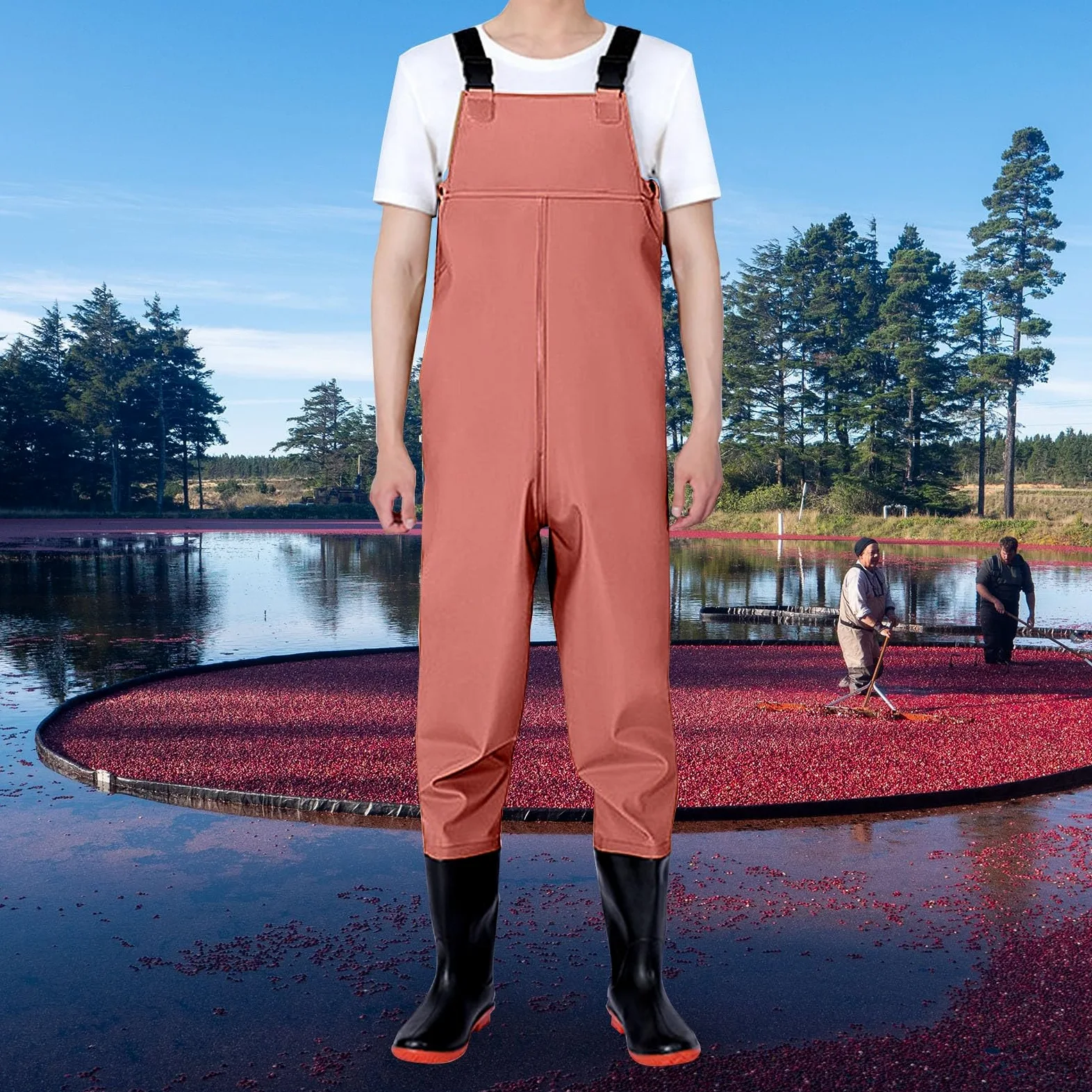 Peto para hombre impermeable, pantalones de trabajo para hombre, mono de exterior, pantalones de lluvia, pantalones de pesca, pantalones de pescador, pantalones de estanque transpirables para botas
