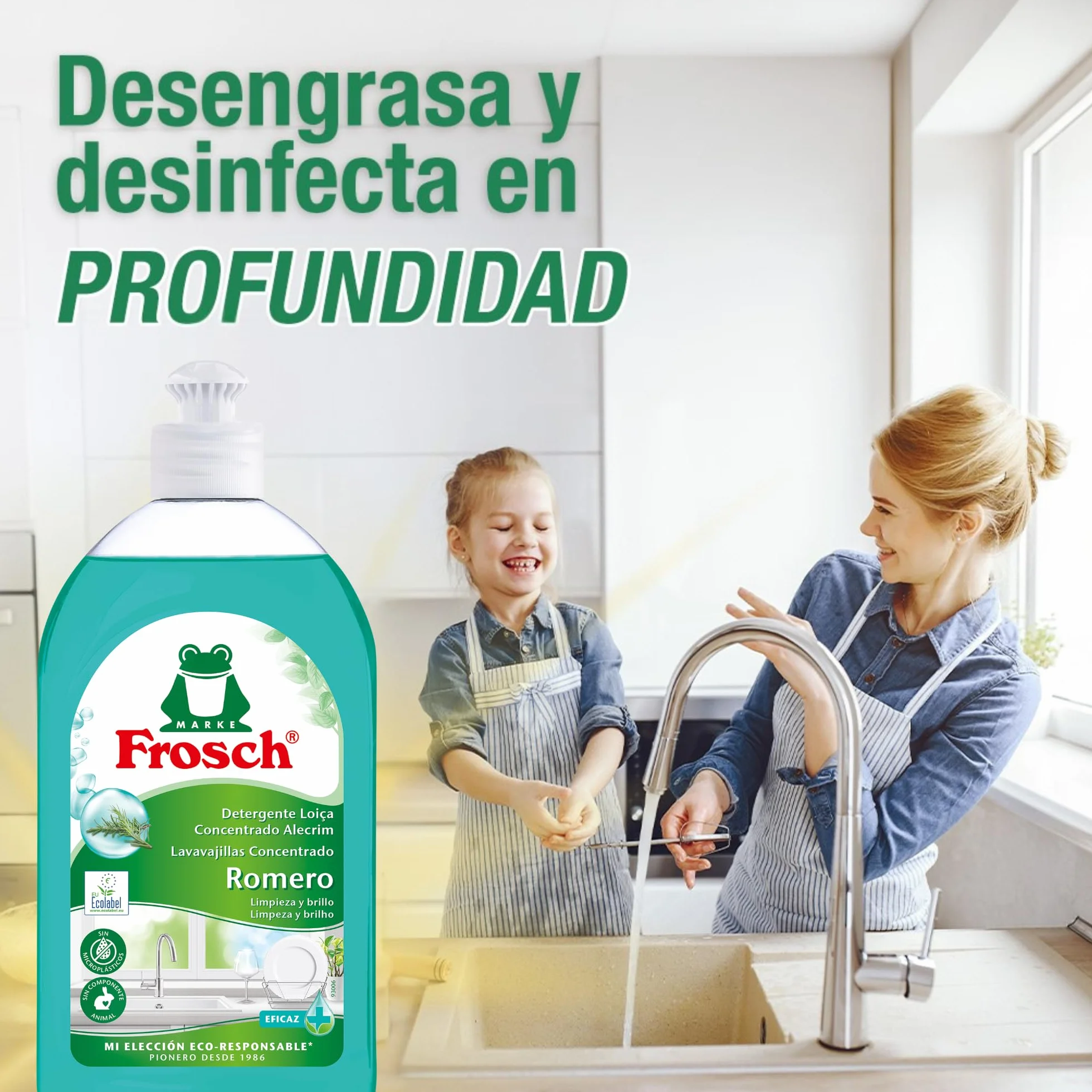 Frosch Lavavajillas a Mano Líquido Concentrado Ecológico Romero 500ml