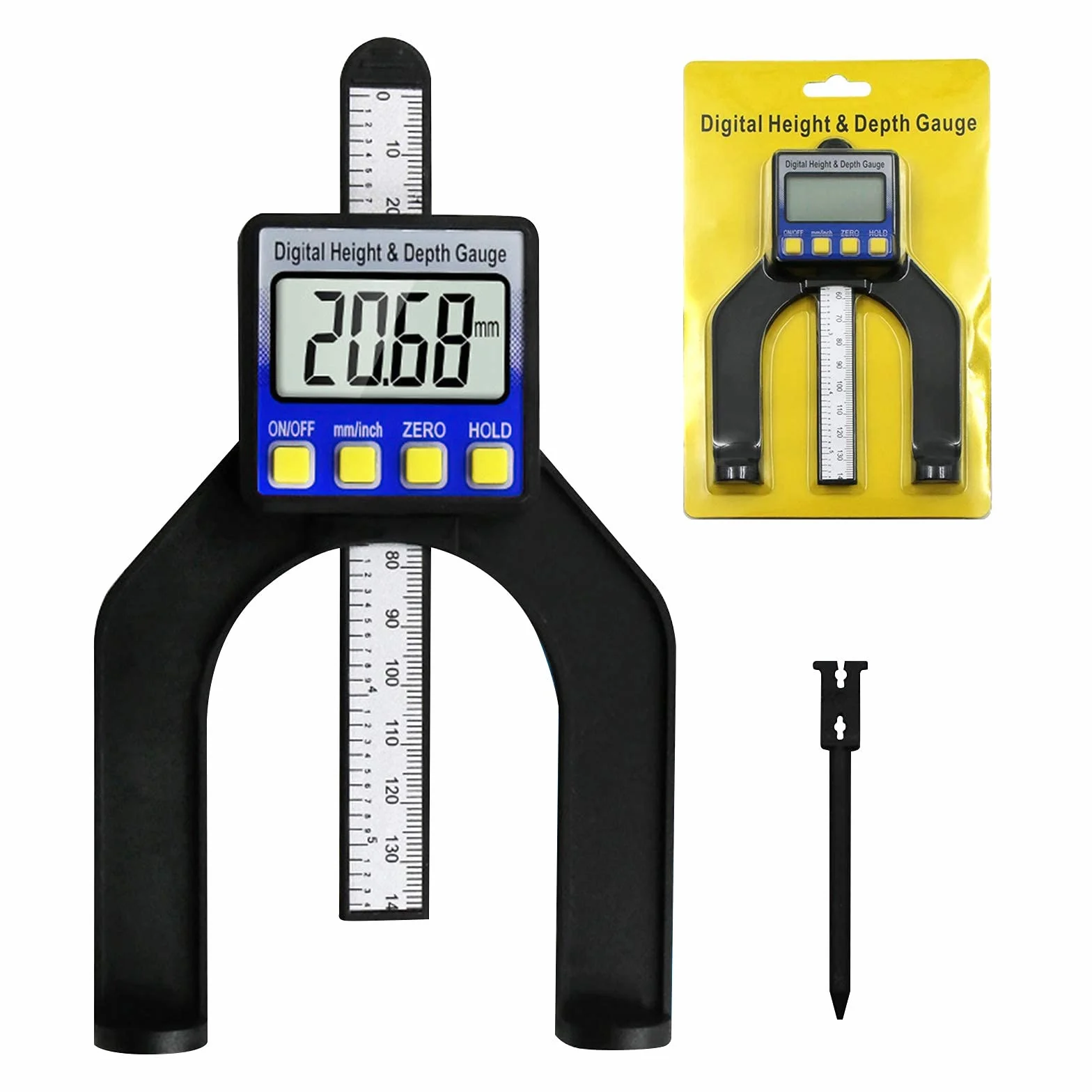 Medidor de Profundidad Digital 0-80mm Herramienta de Medición de Altura Carpintero