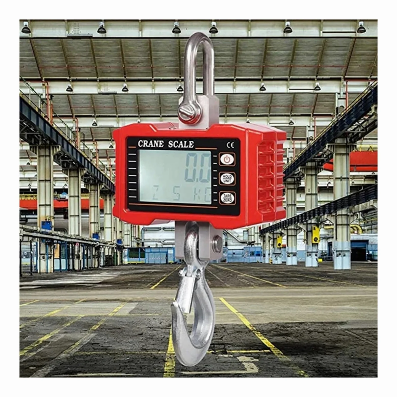 Escala colgante, 1000kg/2000lb Báscula digital colgante para grúa | Incluye pantalla digital legible, diseño portátil y construcción resistente para almacenes, talleres y pesaje industrial.