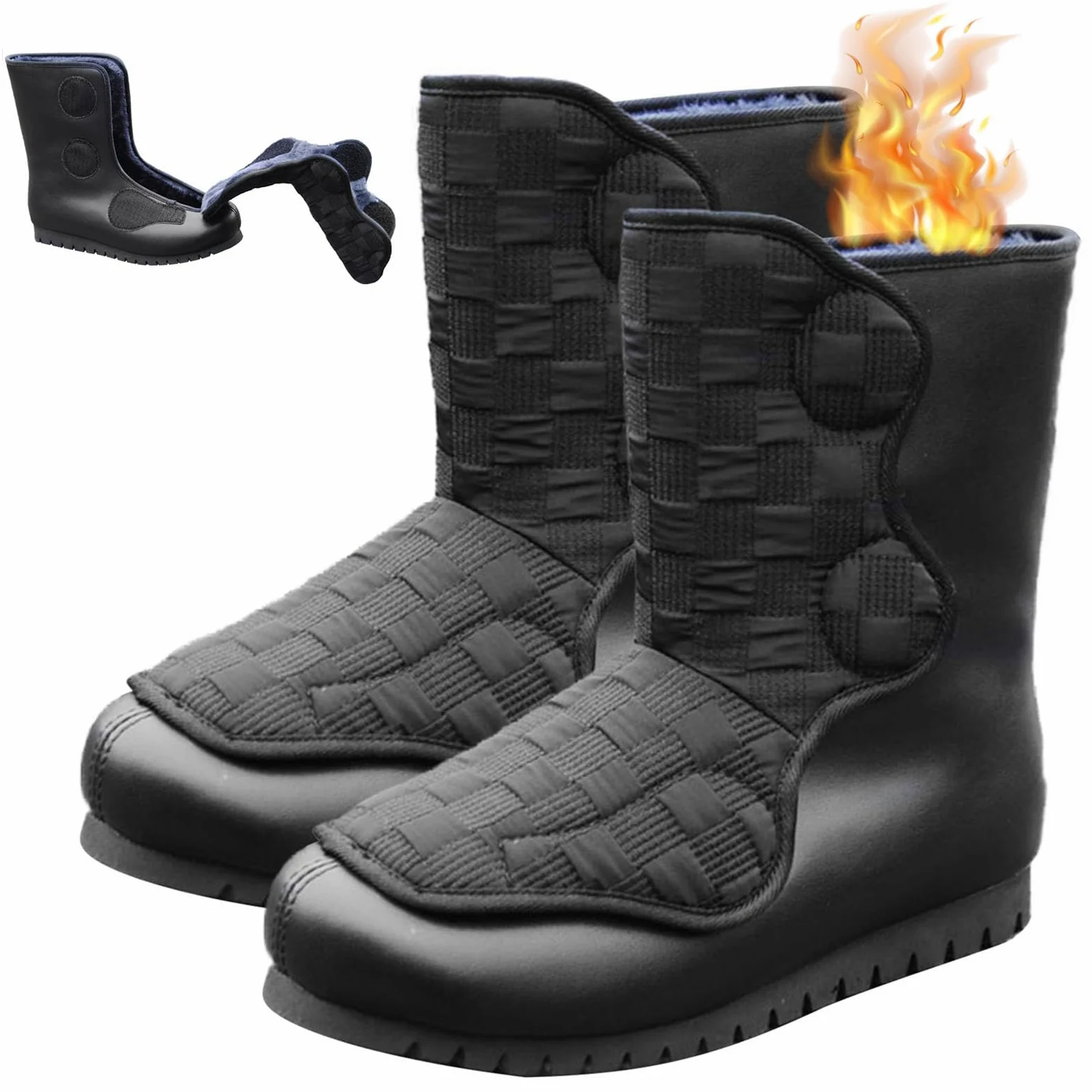Hombres Mujer Ajustable Botas Turgente Pies Pantufla, Anciano Cómodo Zapatos, Diabético Obesidad Zapatillas para Pies Hinchados