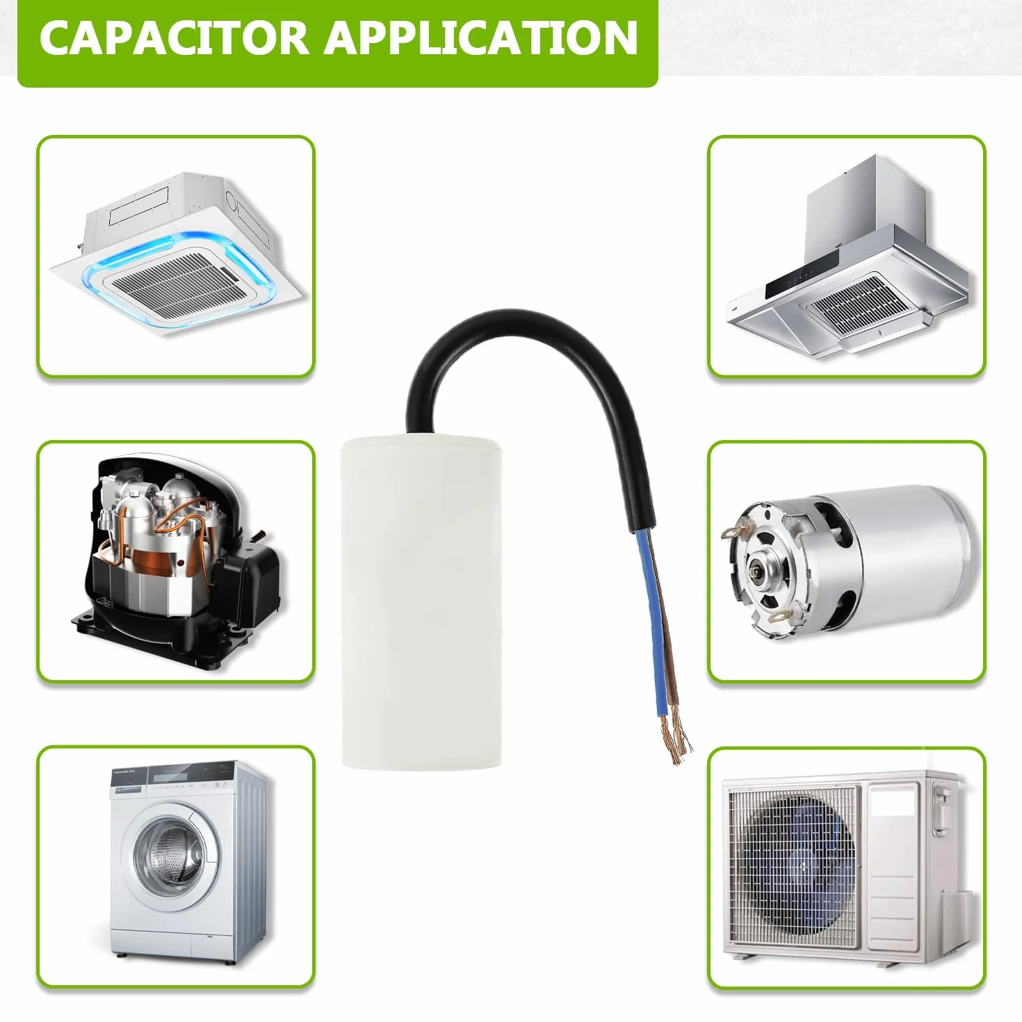 BOJACK CBB60 40uf 450V 50/60HZ Condensador de arranque Motor, condensador de funcionamiento