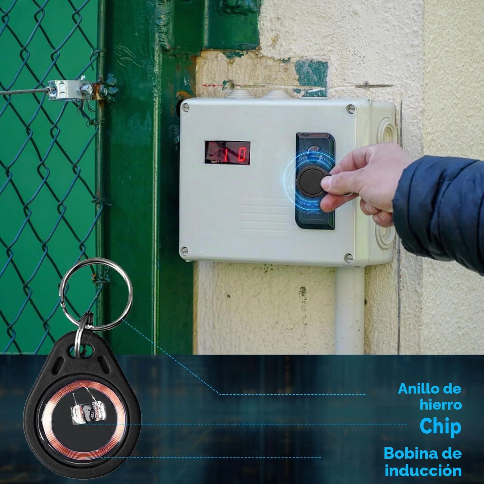 Etiqueta Fob RFID 13,56 MHz MIFARE Classic 1K, 100 llaves UID regrabables, tarjeta control acceso
