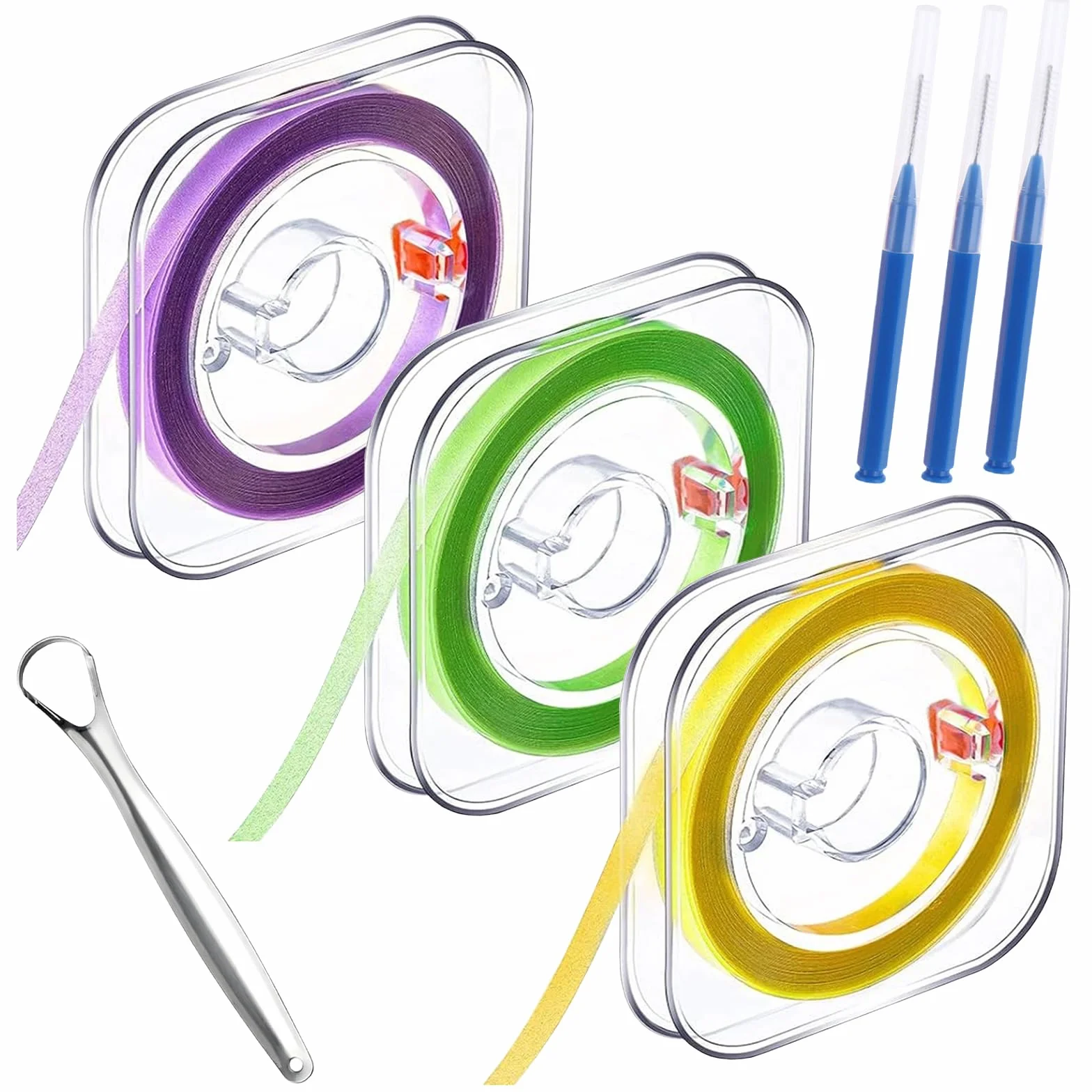 Papel de Lija Interdental Tiras de Lijado Dental 3 Volúmenes para Limpieza Bucal