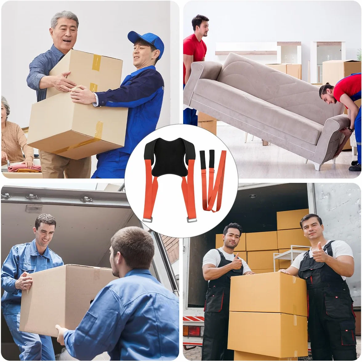 Correas para Levantar Muebles Pesados, 4 Piezas, para Electrodomésticos, Transporte para 2 Personas