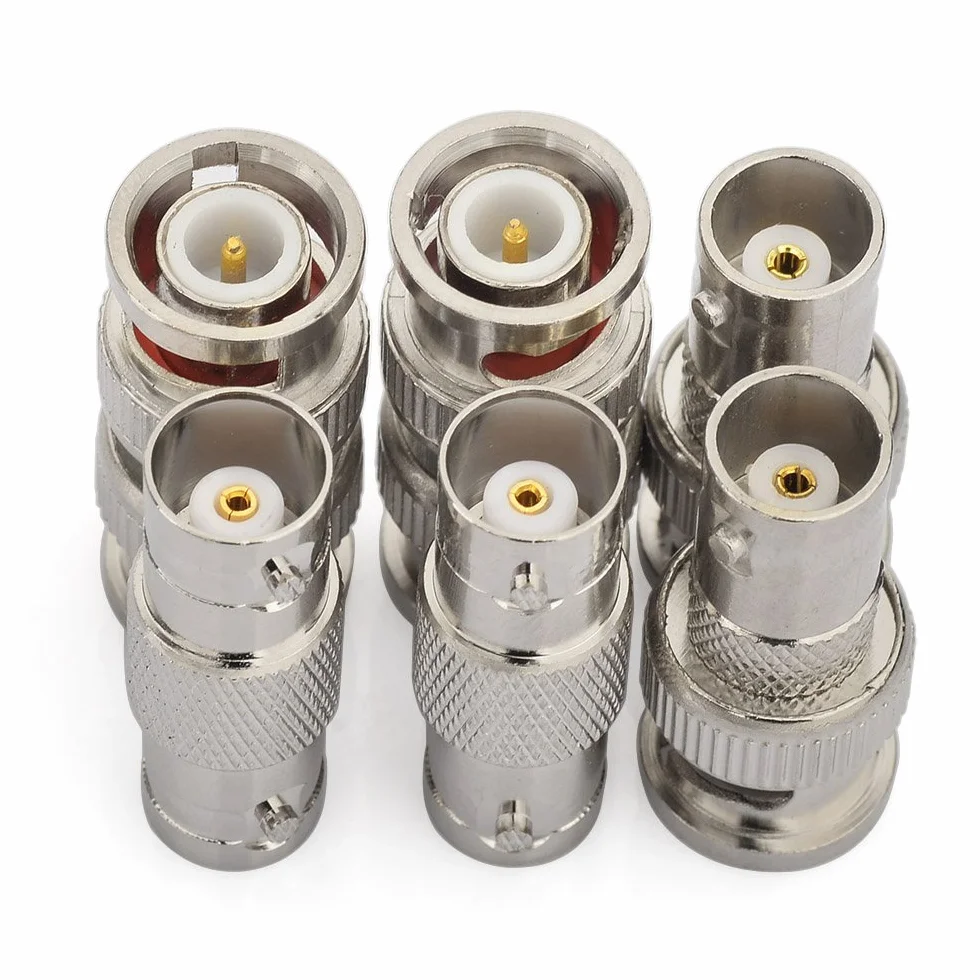 Superbat Adaptador BNC 50ohm Macho/Hembra 6 Piezas Coaxial para Antena CCTV Seguridad