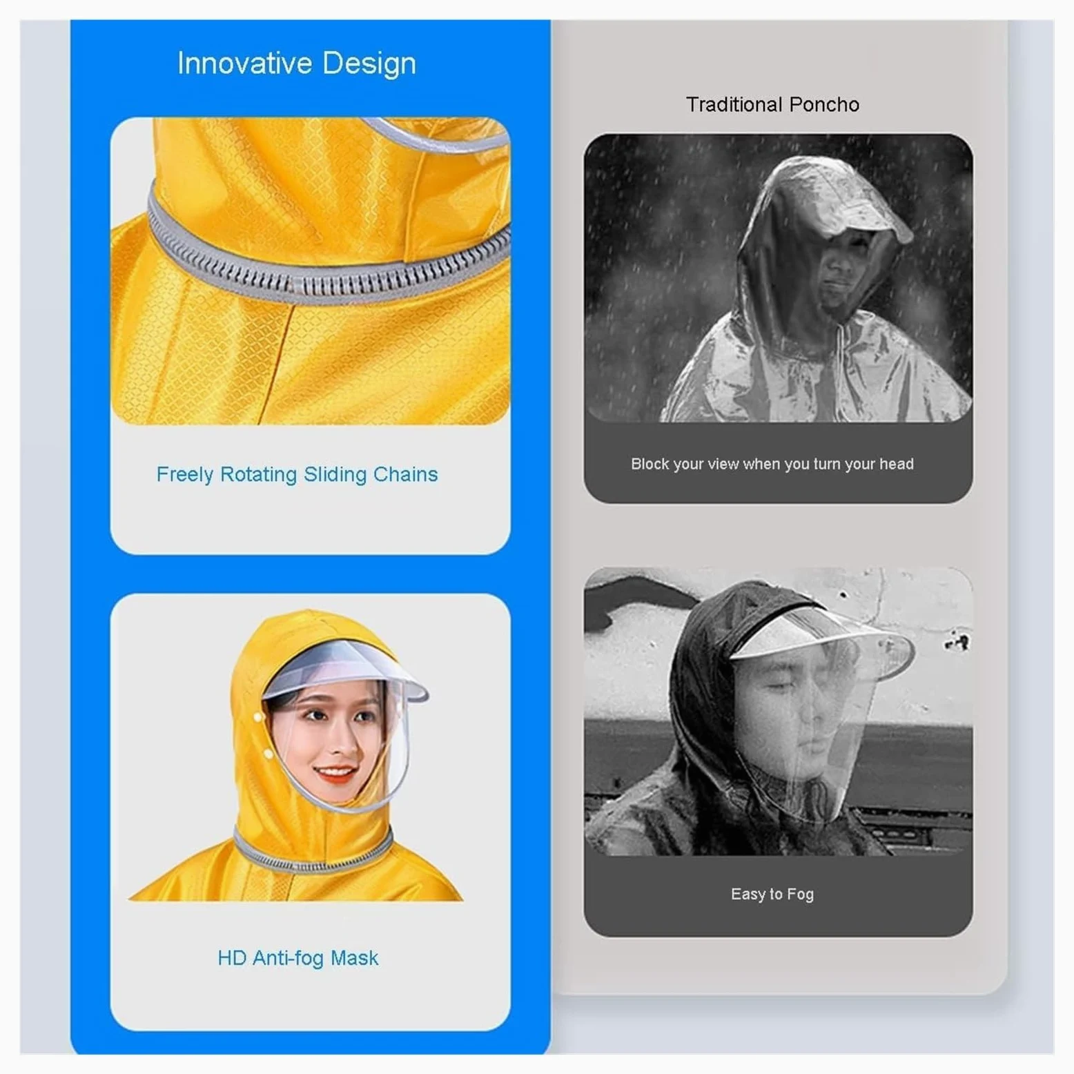 Poncho de lluvia para scooter de movilidad, Capa de lluvia unisex a prueba de viento con cubierta de espejo retrovisor, for motocicleta E-bike (color: rojo, tamaño: M)