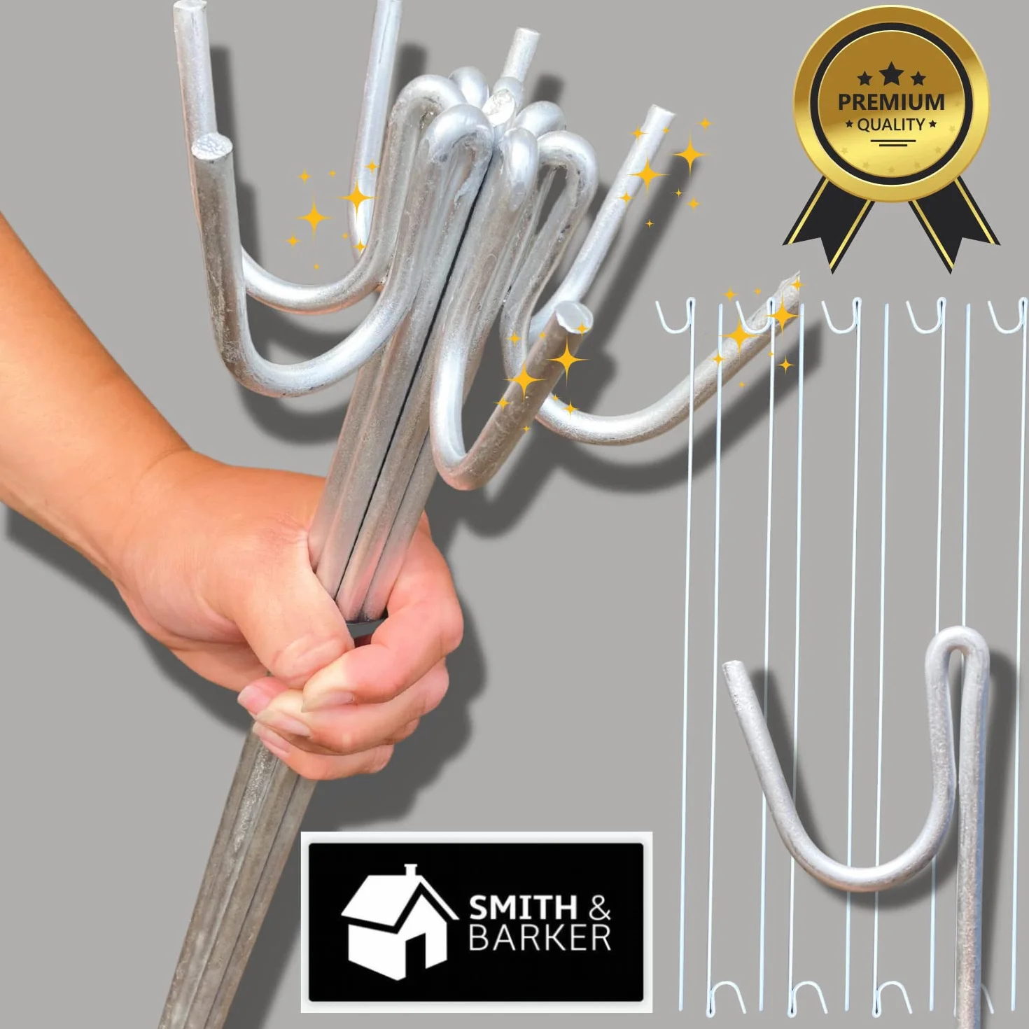 Smith & Barker Postes Metálicos Galvanizados para Valla Temporal 10 Unidades Acero Resistente