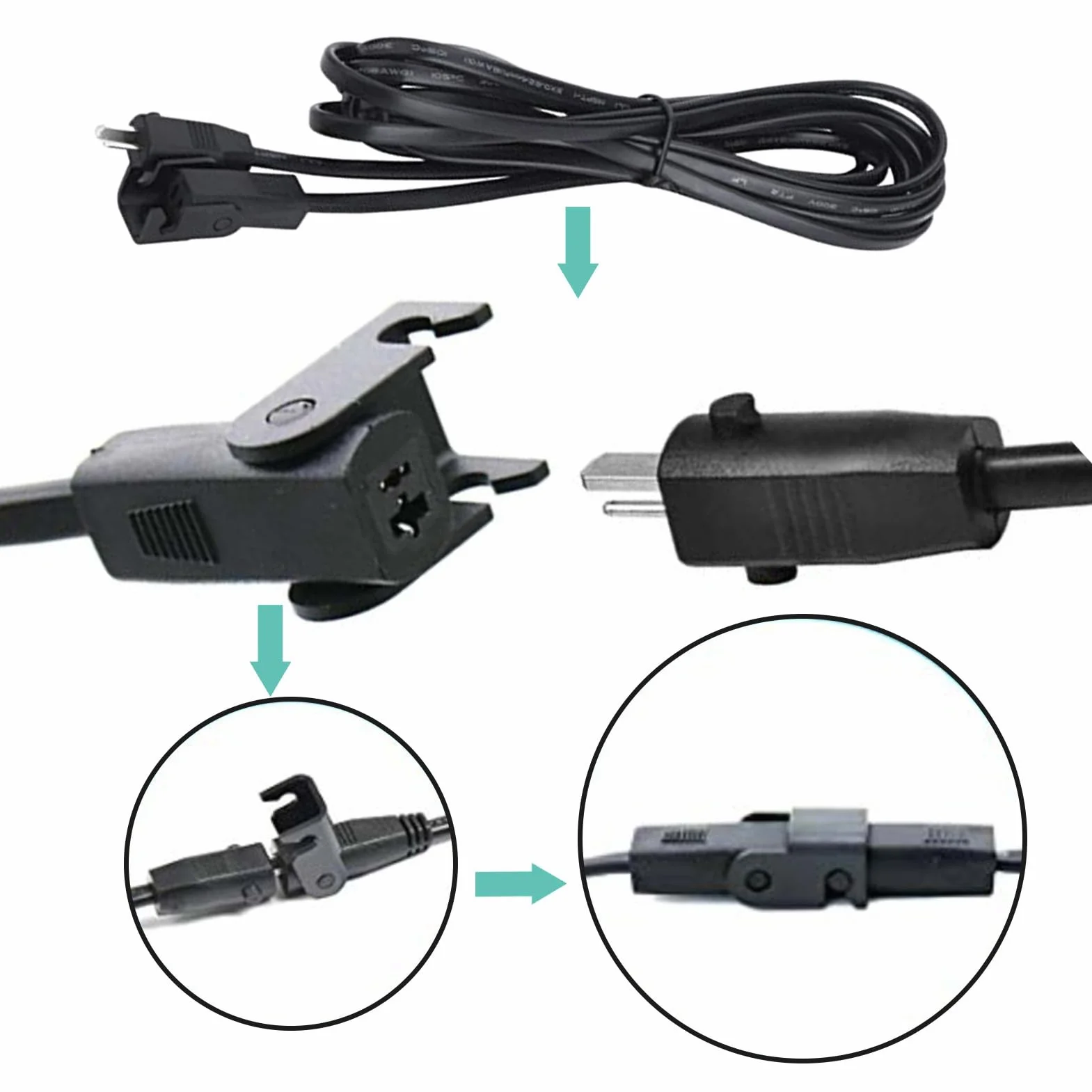 Cable de alimentación reclinable 6.5 pies para silla de elevación eléctrica, conector de control