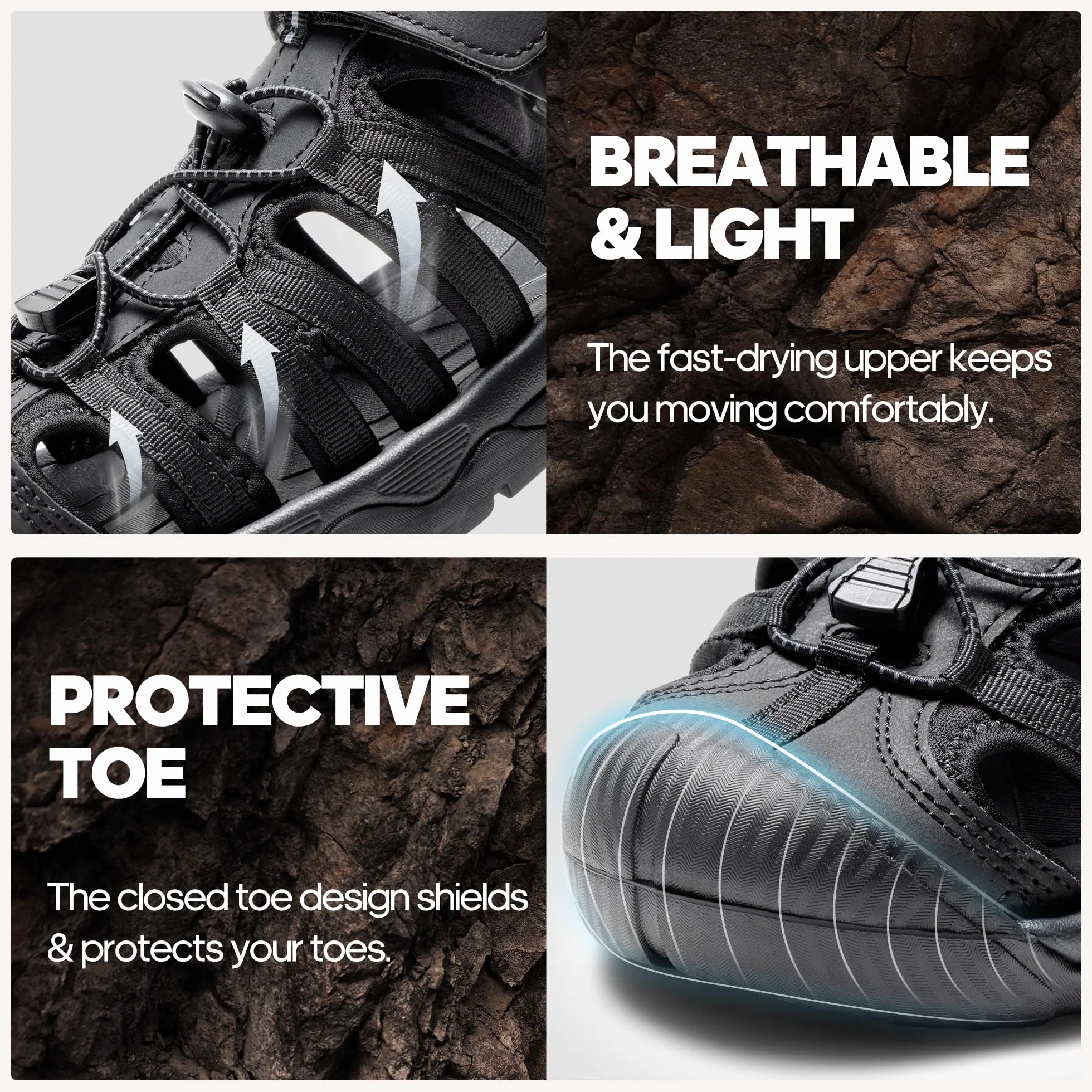 NORTIV 8 Sandalias Deportivas Antideslizantes para Hombre Zapatos Trekking Playa Verano