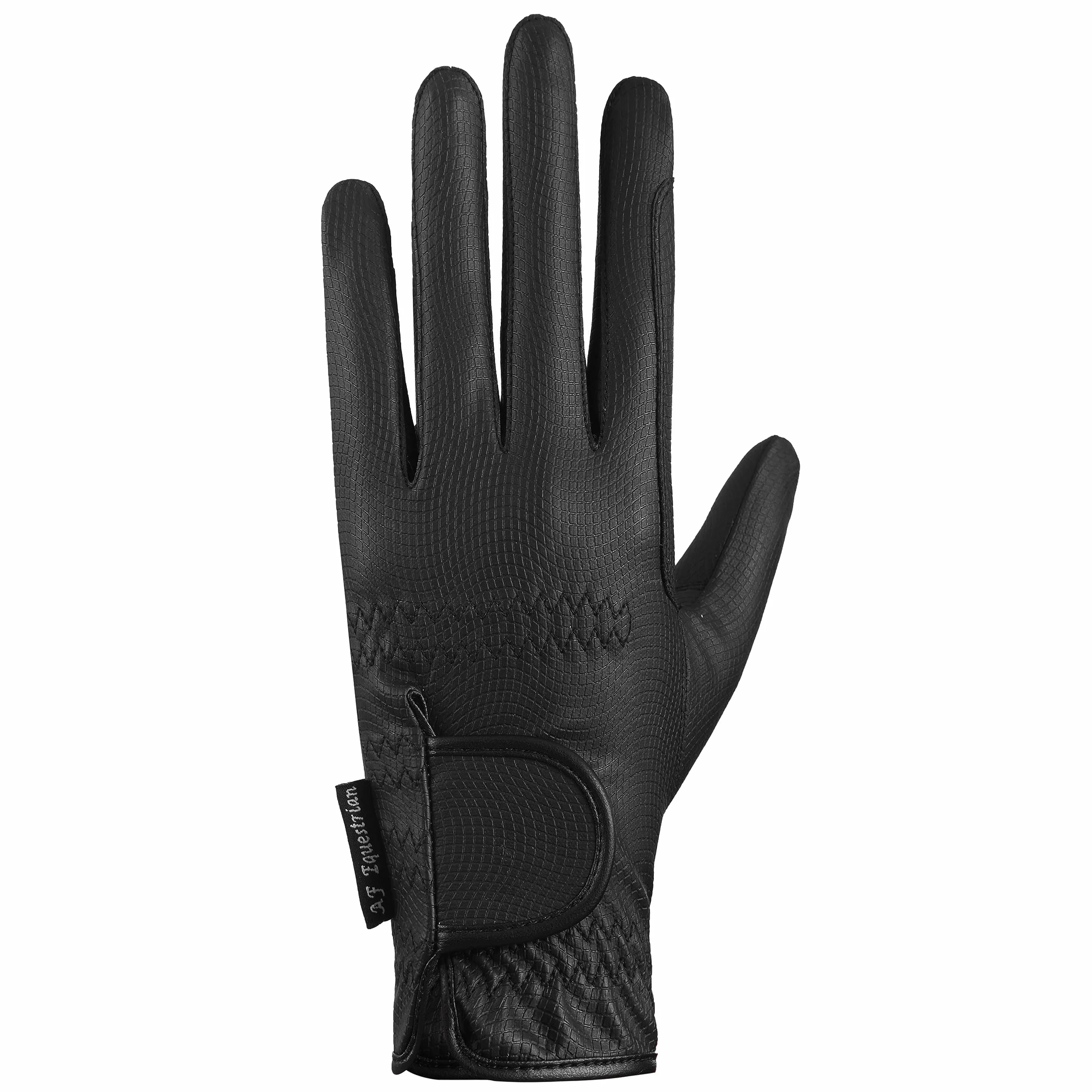 Synthetic Leather Equestrian Ladies Horse Riding Gloves Black Women's Pony Riding Gloves Black