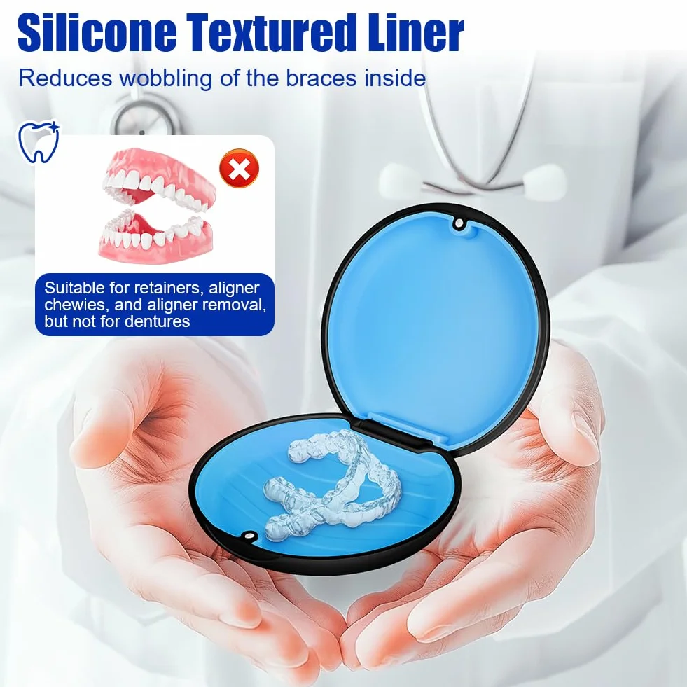 Flintronic Caja Férula Dental Ortodoncia Almacenamiento Funda Alineadores Aparatos Dentales Resistente Fácil Limpiar 2 Herramientas