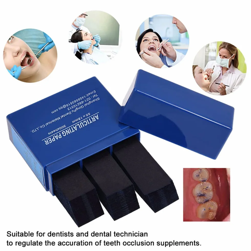 Papel de articulación 600 unidades tiras cuidado dental azul