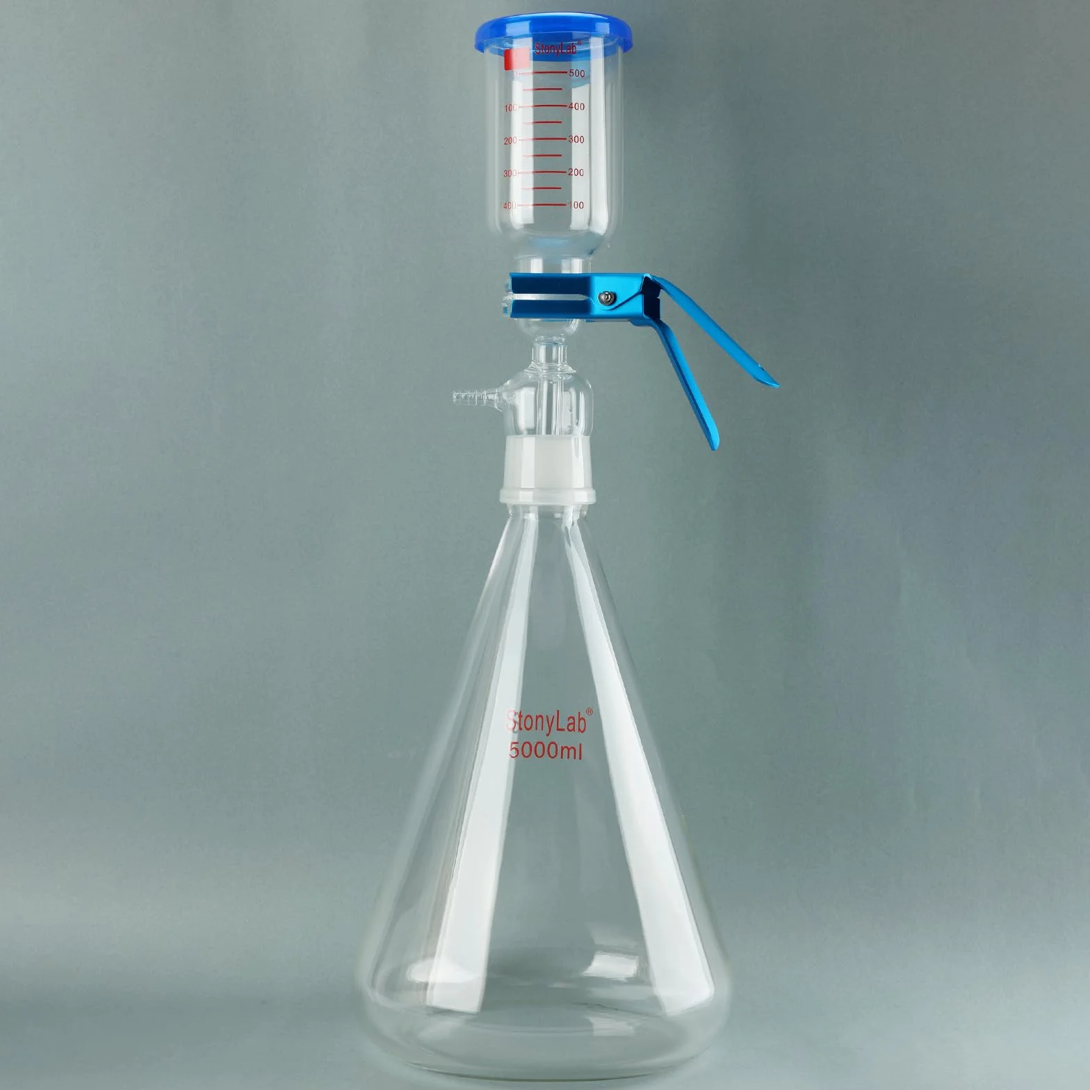 Aparato de Filtración de Vidrio, Kit de Filtro al Vacío de Borosilicato 5000 ml con Embudo Graduado 500 ml