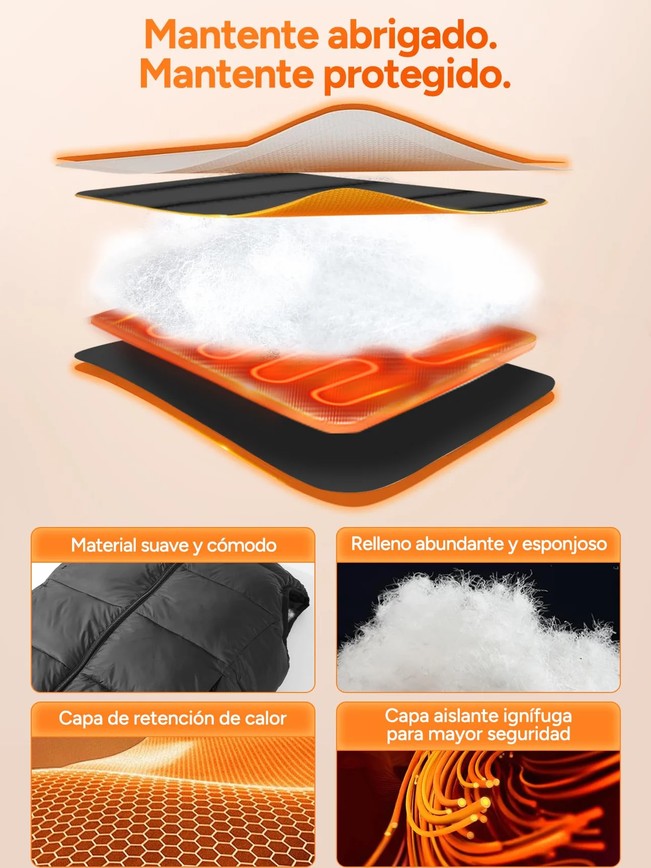 DR.PREPARE Chaleco Calefactable para Hombre y Mujer, Batería de 7,4 V 16000 mAh, 3 Niveles de Calefacción Doble Control 10 Zonas de Calentamiento Chaqueta Térmico para Esquí Pesca Senderismo Camping