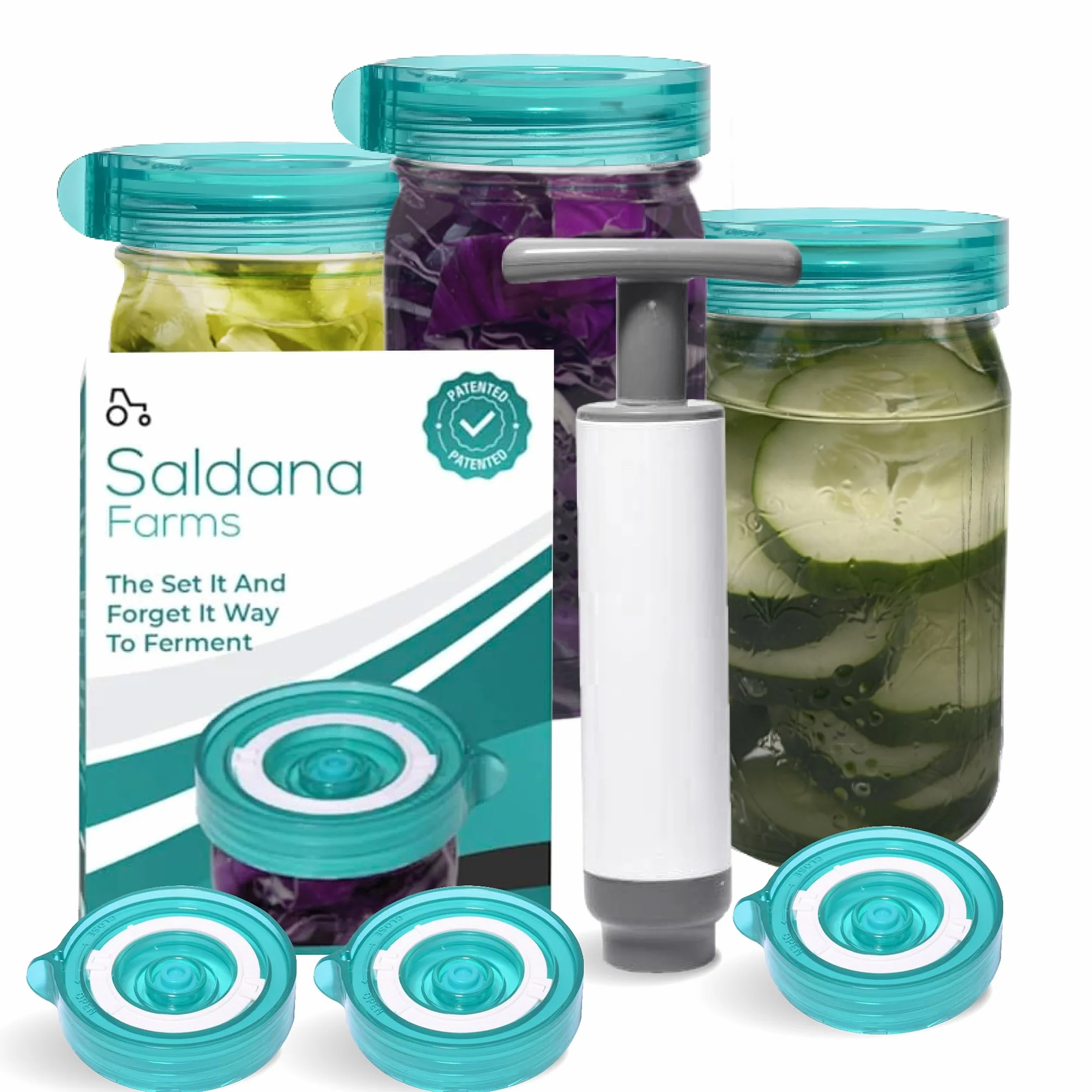 Kit de fermentación con bomba extractora de oxígeno para tarros Mason boca ancha