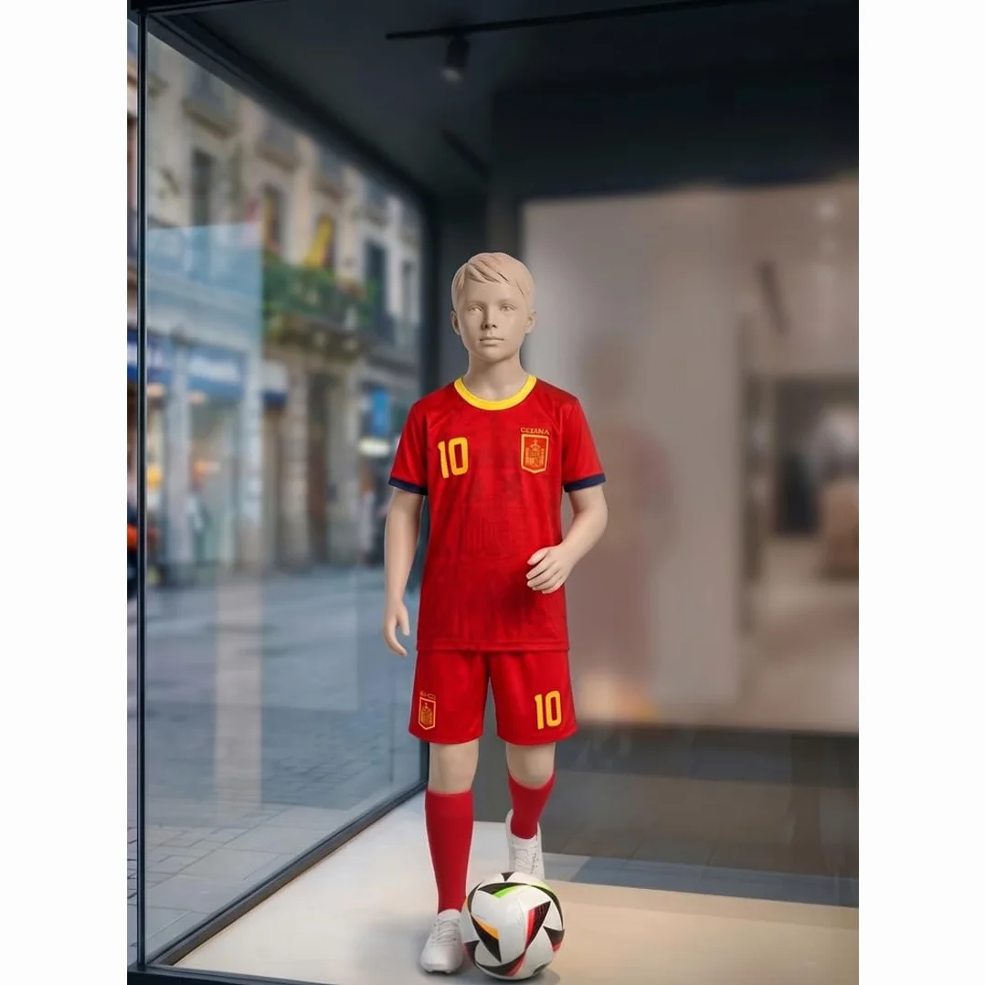 Conjunto de Deporte Camiseta y Pantalón Corto(4-14 Años，) de Fútbol - Equipación de Verano para Entrenamiento y Colegio