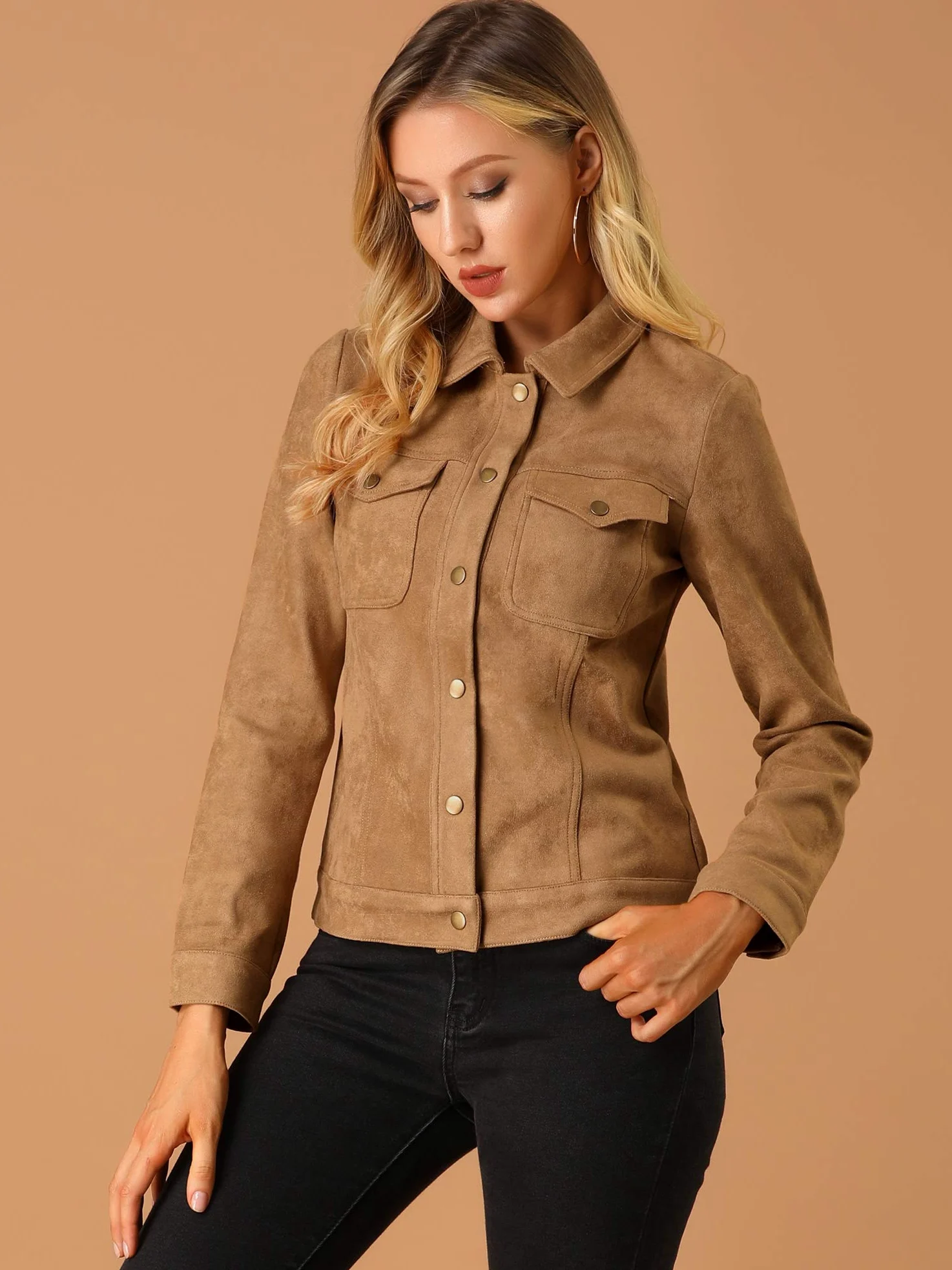 Allegra K Coat Abrigo básico Mujer (Pack de 1)