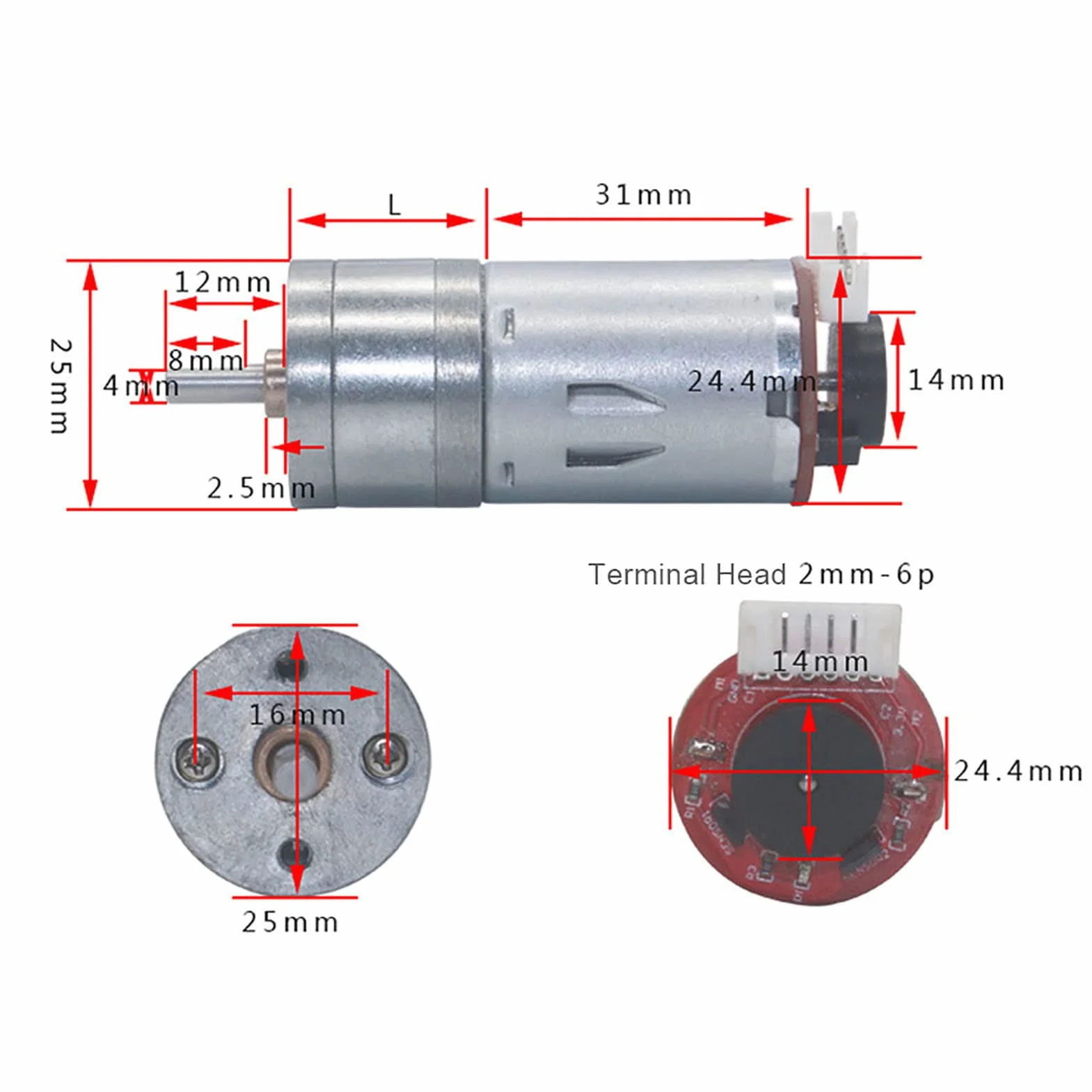 Motorreductor DC 12V 65mm Caja de Cambios Magnética Kit de Ruedas Full Metal Para Smart Car Robot 130RPM