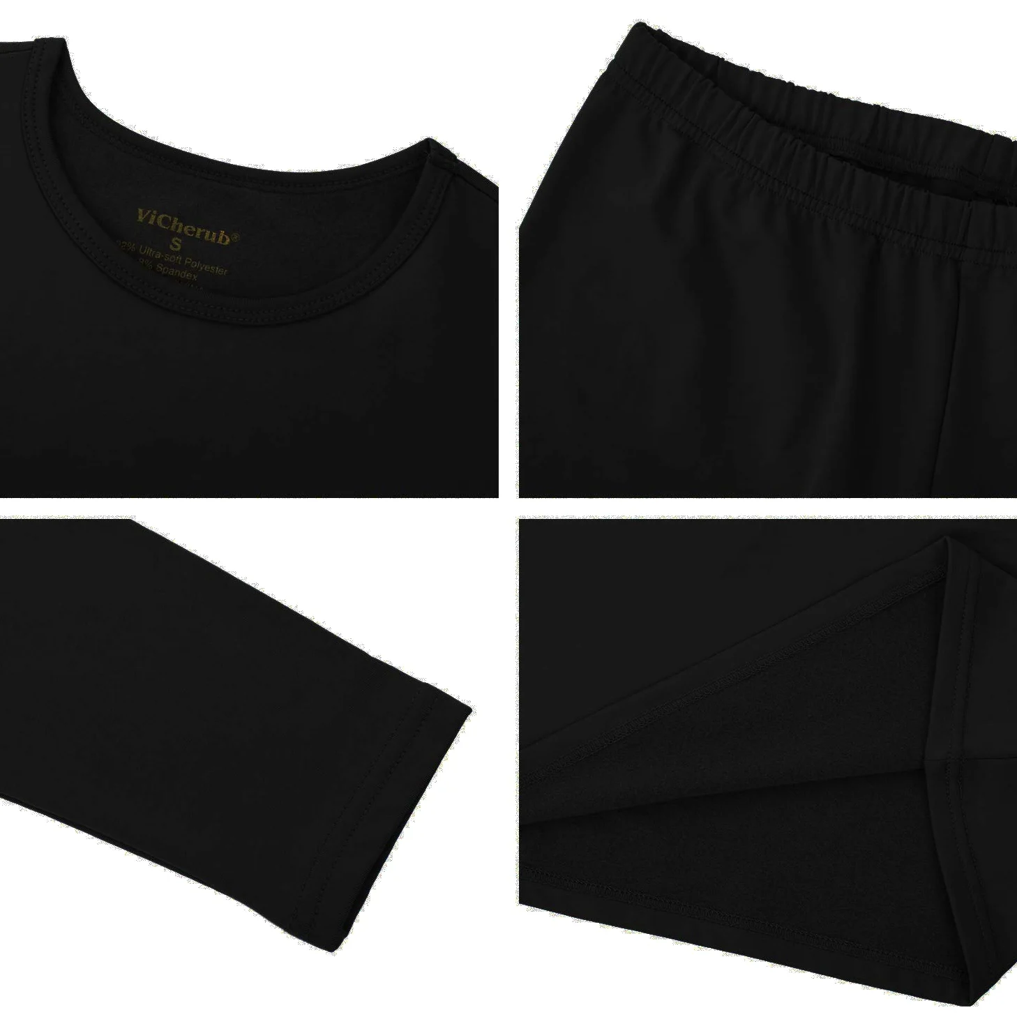ViCherub Conjunto de ropa interior térmica para niñas, pantalones largos con forro polar, capa base superior e inferior, térmicas frías de invierno