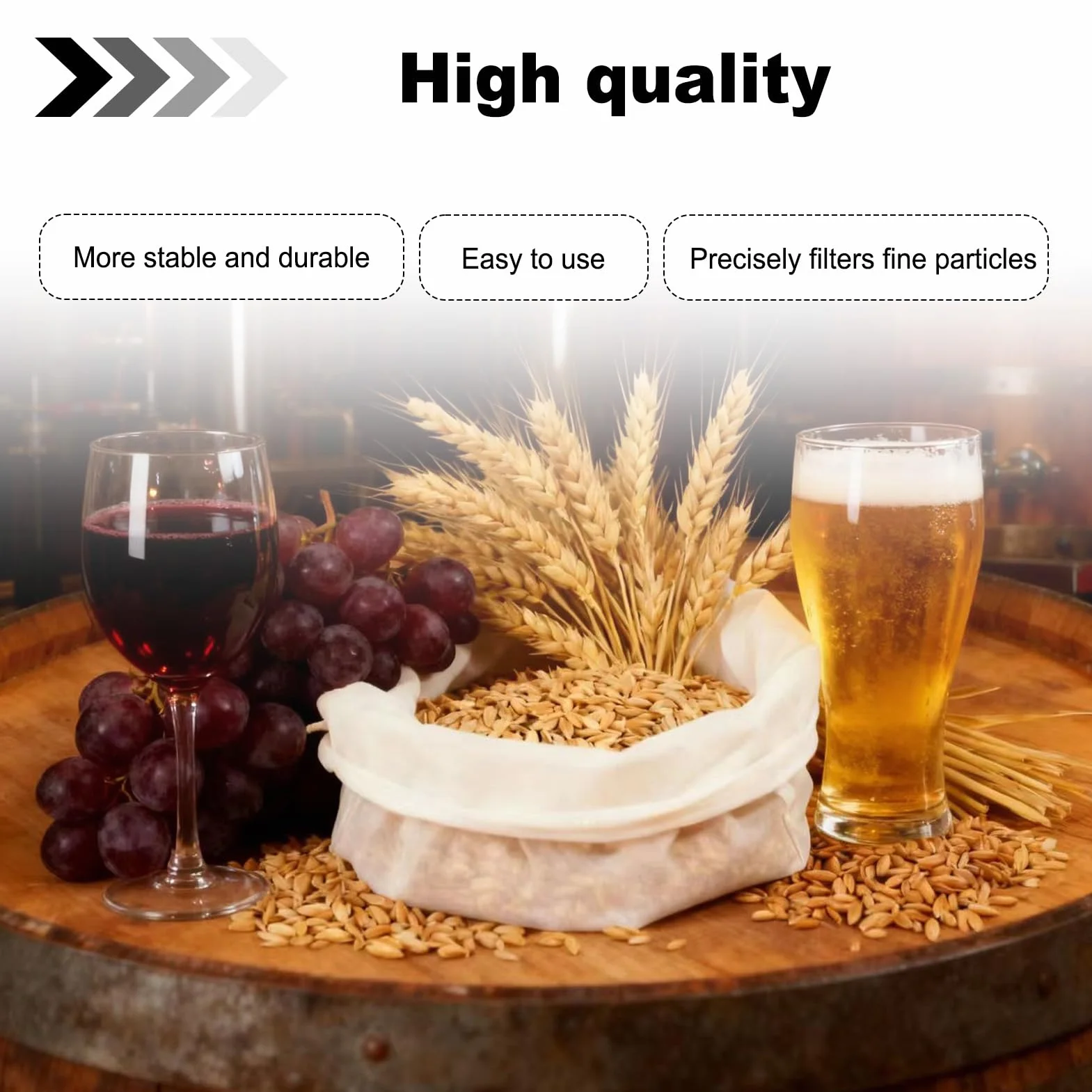 Bolsas de Filtro de Cerveza 45×60 cm Reutilizables para Filtrado de Grano y Mosto
