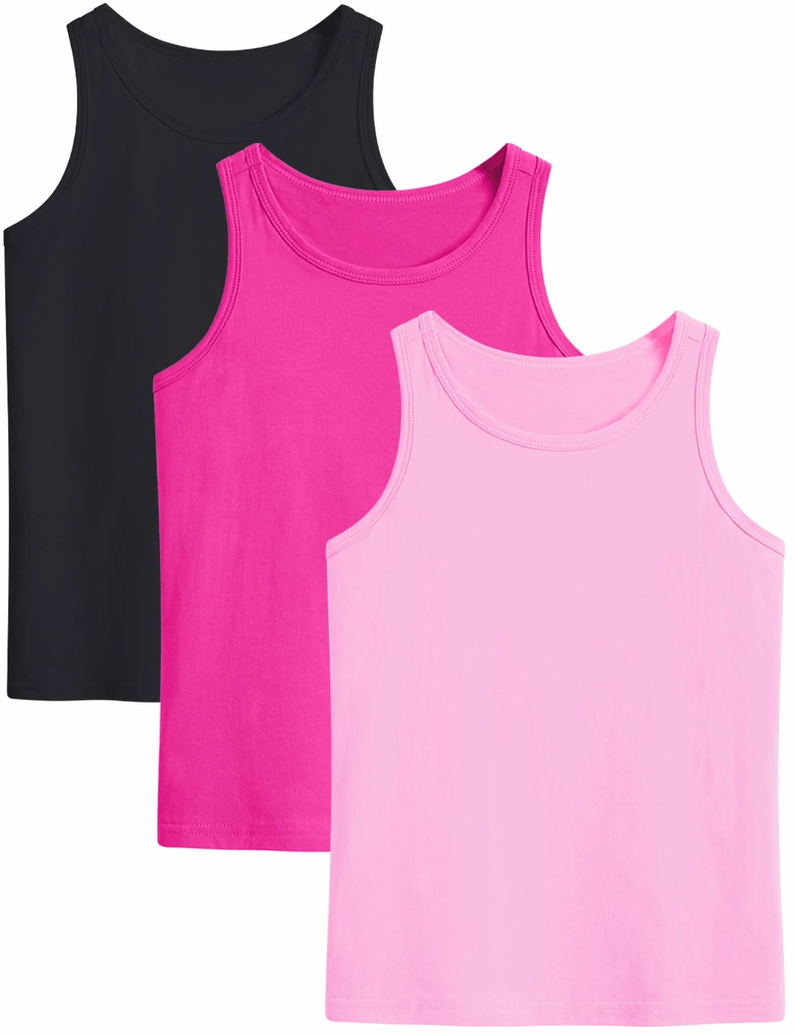 Auranso Camisetas sin mangas para niñas espalda cruzada algodón paquete de 3