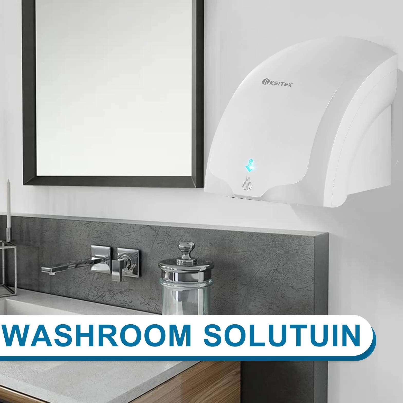 Secador de Manos Automático 1400W Blanco Montaje en Pared Comercial