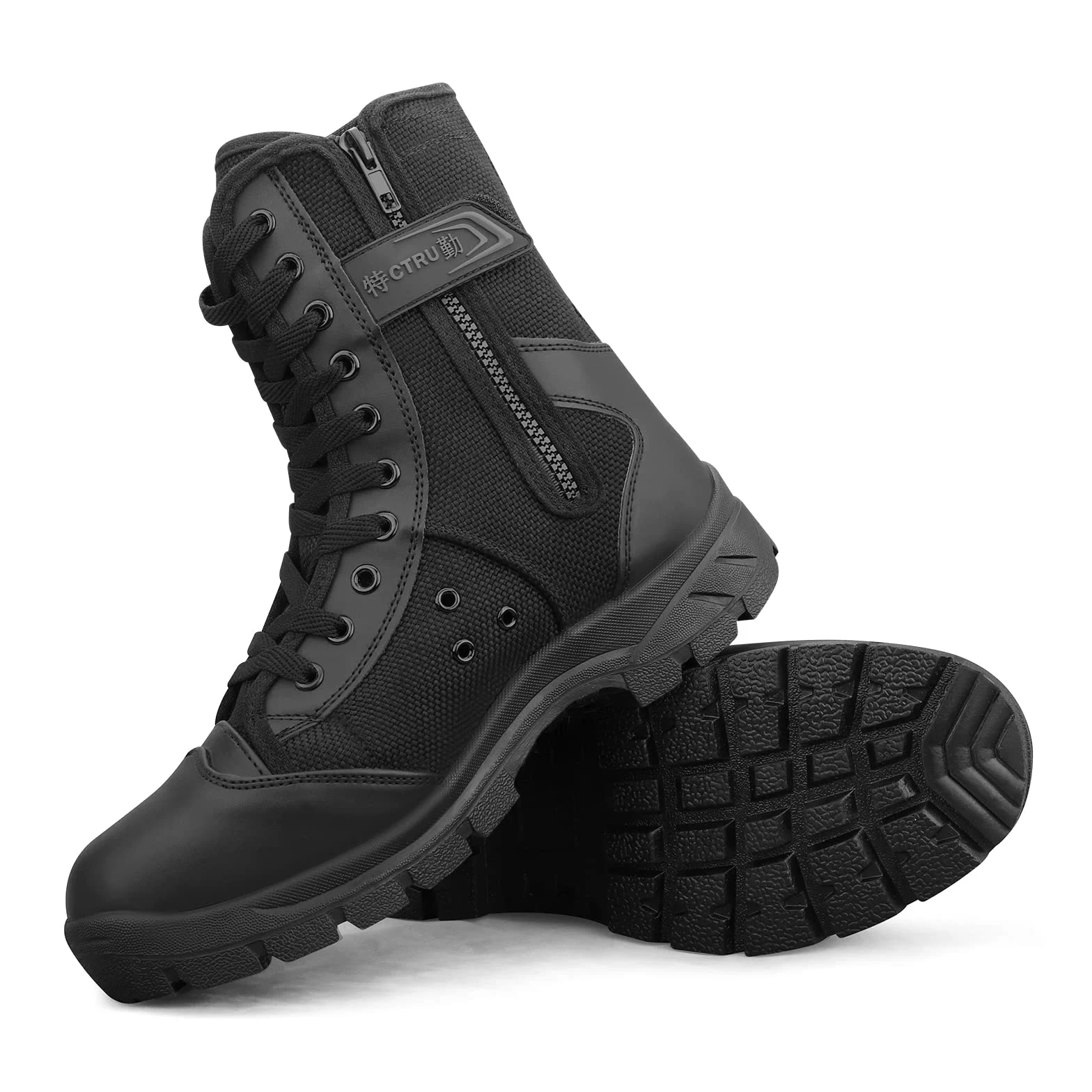 Botas Militares Tácticas Hombre Botas de Combate Negras Botas Militares de Trabajo Transpirables Botas Policiales Botas de Senderismo Ligeras para Exteriores Modelo307