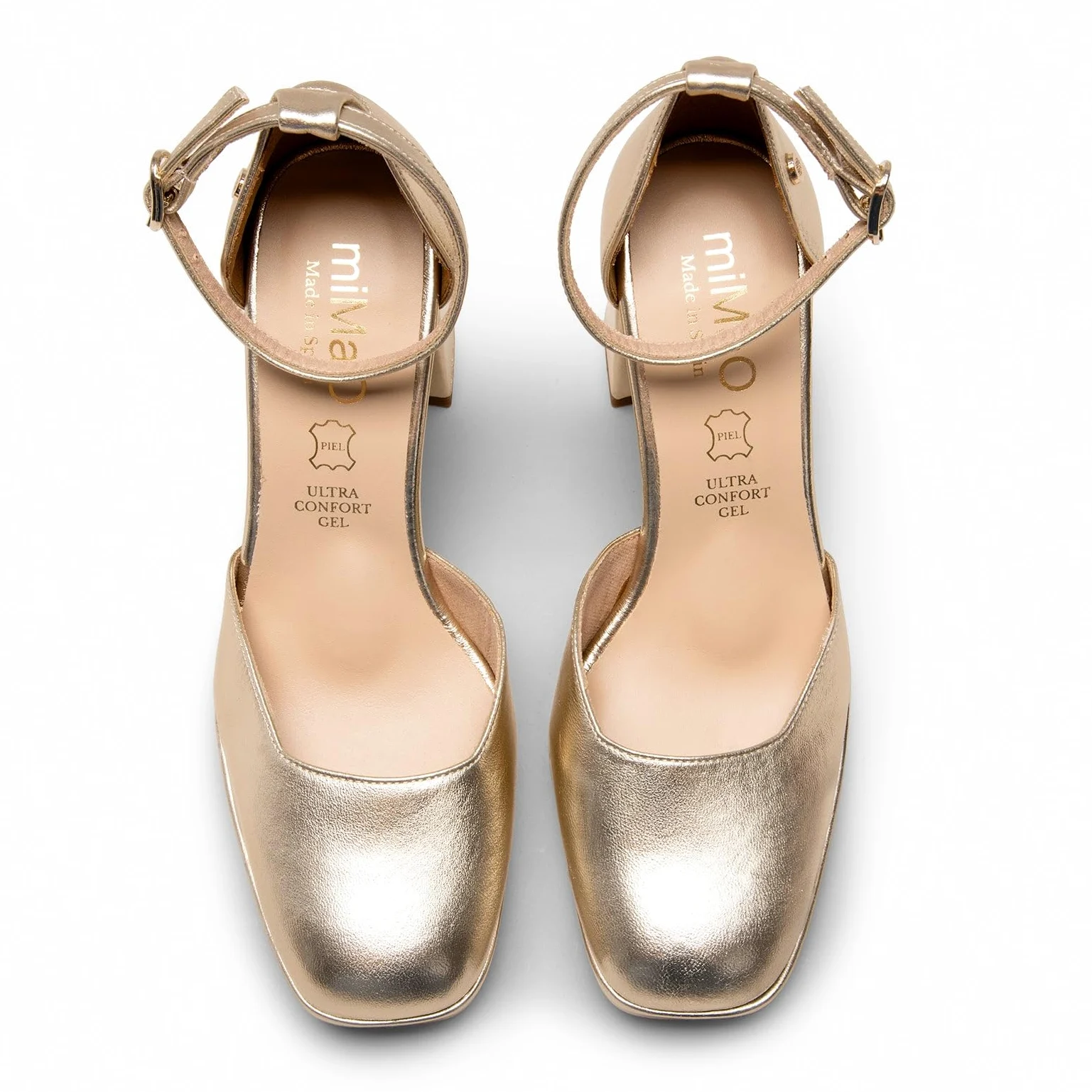 miMaO. Zapatos de Fiesta con Pulsera de tacón Alto y Ancho con Plataforma. Hecho en España