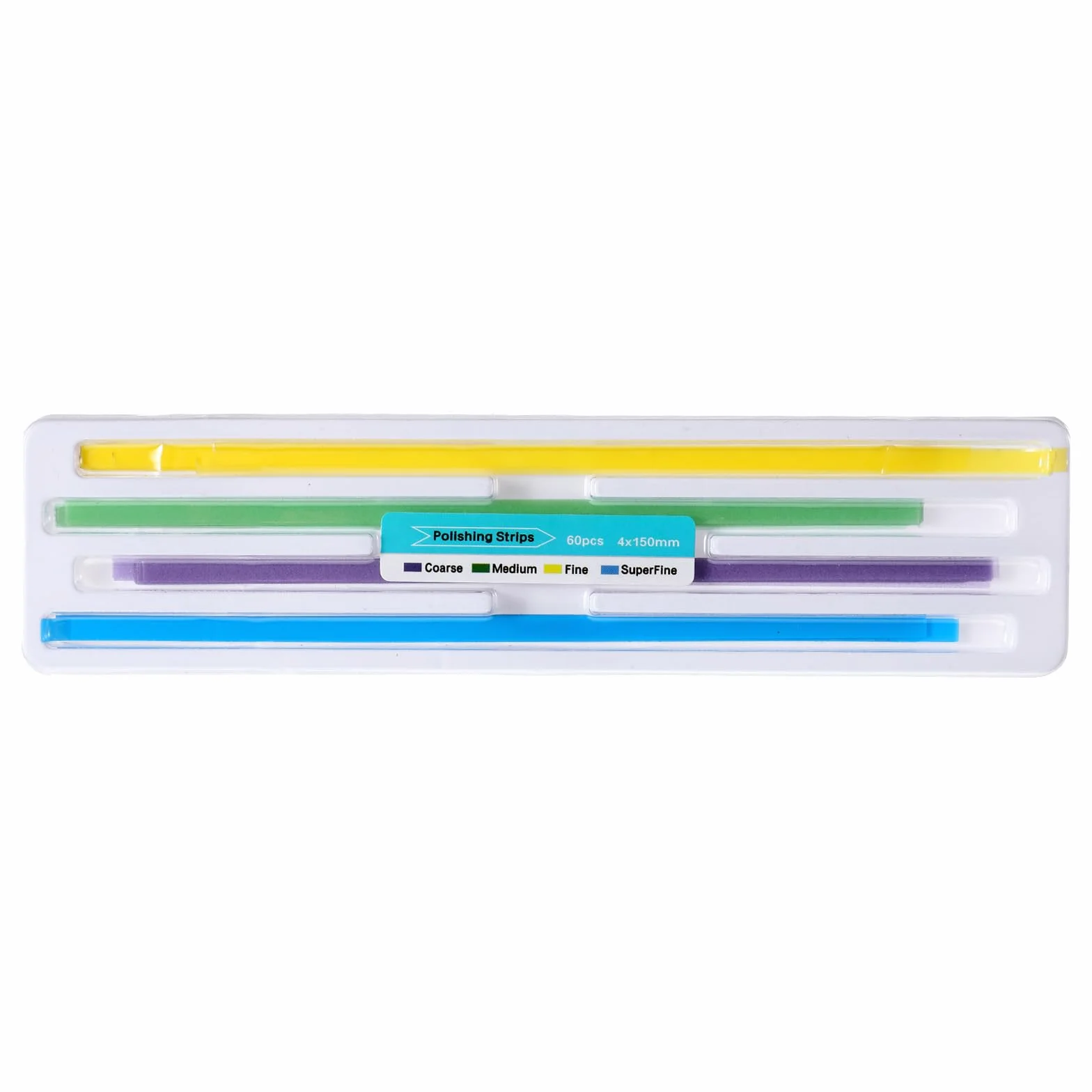 Qianyu 60 tiras de pulido dental, herramienta de lijado dental 4 mm x 150 mm, tiras abrasivas universales